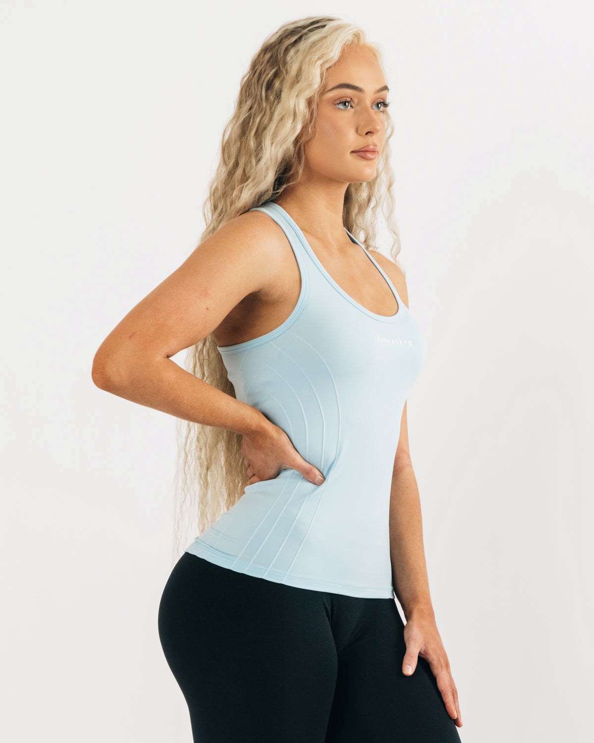 Alphalete High Performance Seamless Tank Niebieskie | 91803-YKUC