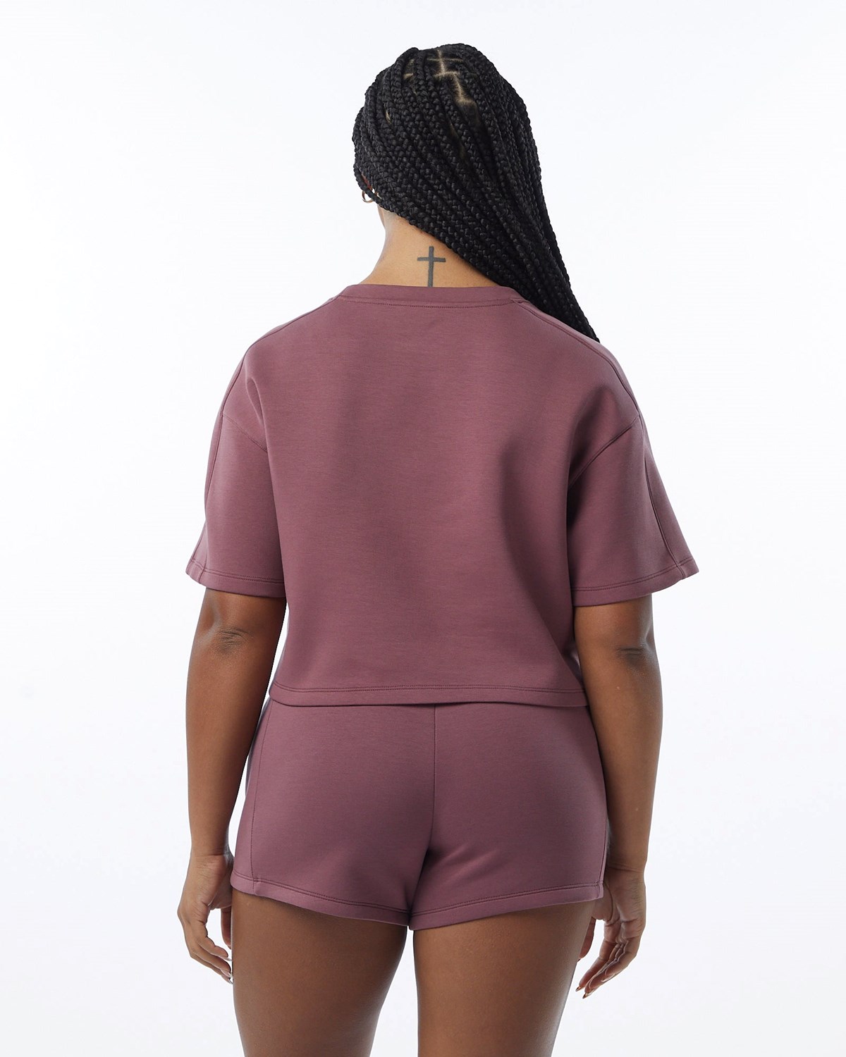 Alphalete Interlock Knit Crop Pullover Mauve | 72038-GNVC