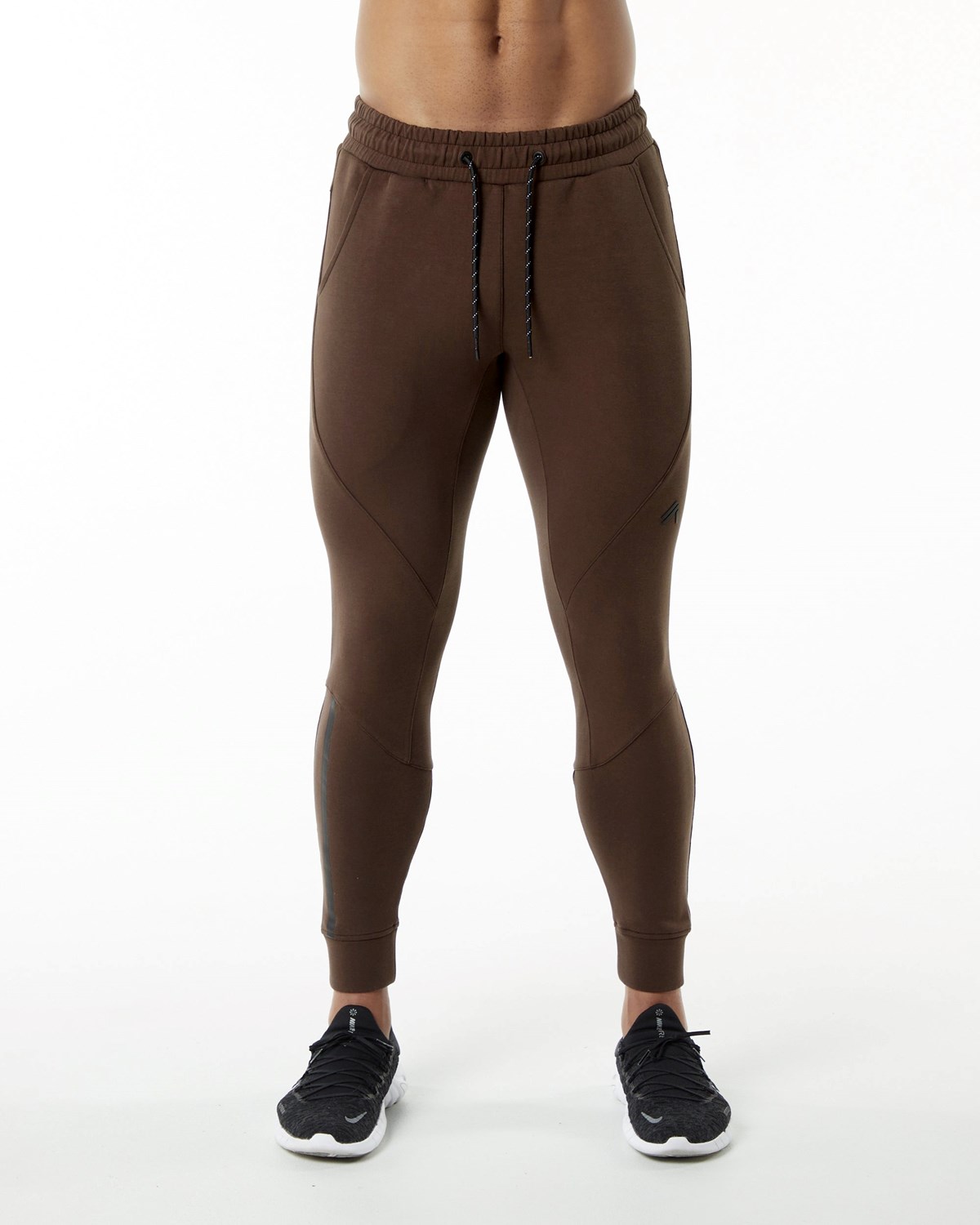 Alphalete Interlock Knit Cuffed Jogger Brązowe | 01356-JOEB