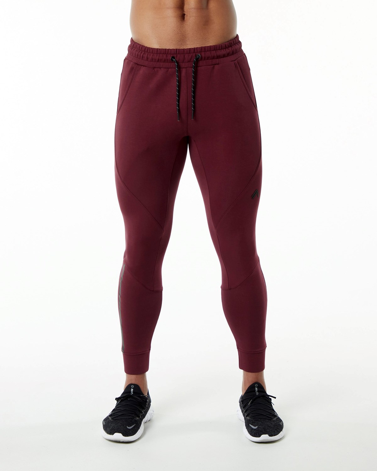 Alphalete Interlock Knit Cuffed Jogger Bordowe | 86034-RCGE