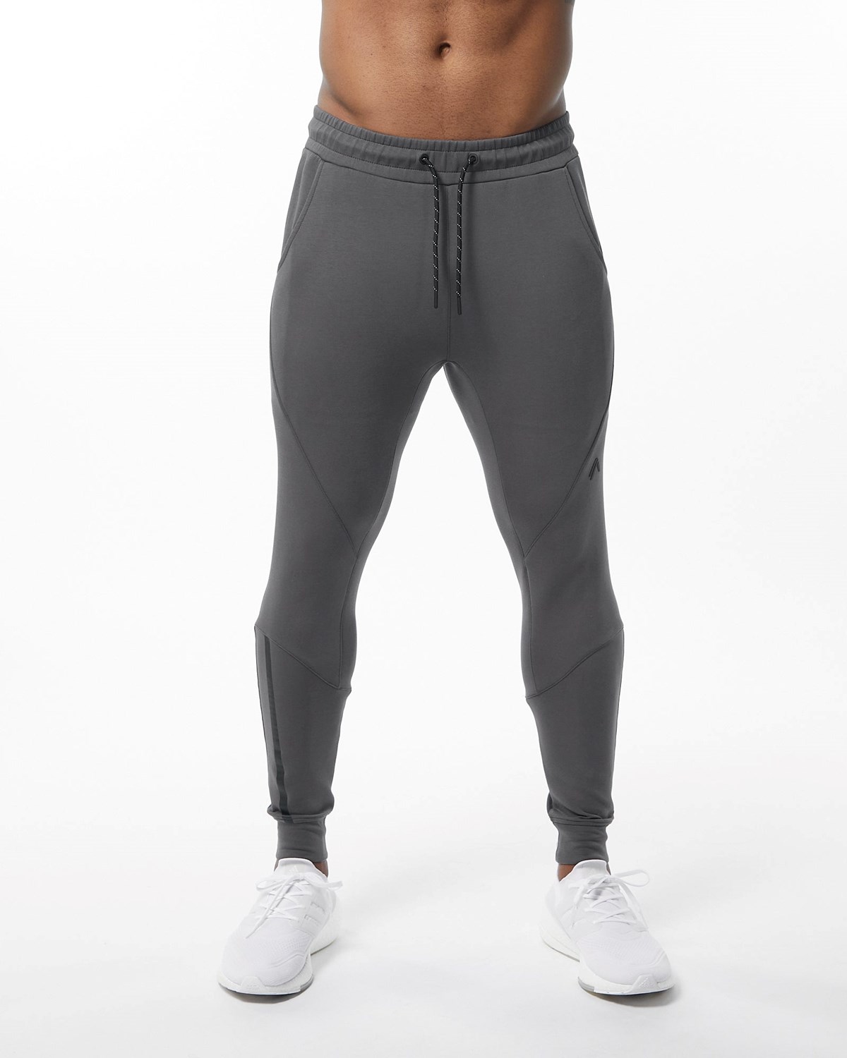 Alphalete Interlock Knit Cuffed Jogger Charcoal | 61083-ZDRQ