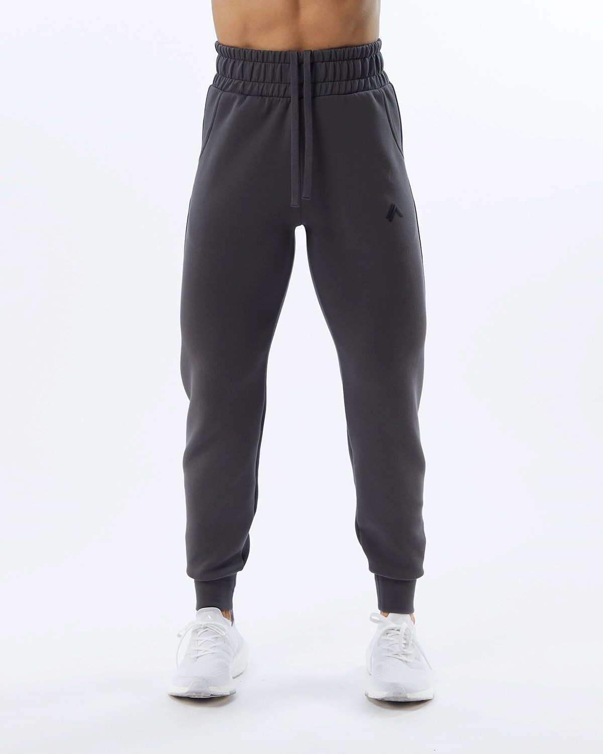 Alphalete Interlock Knit Cuffed Jogger Charcoal | 82403-WEMA