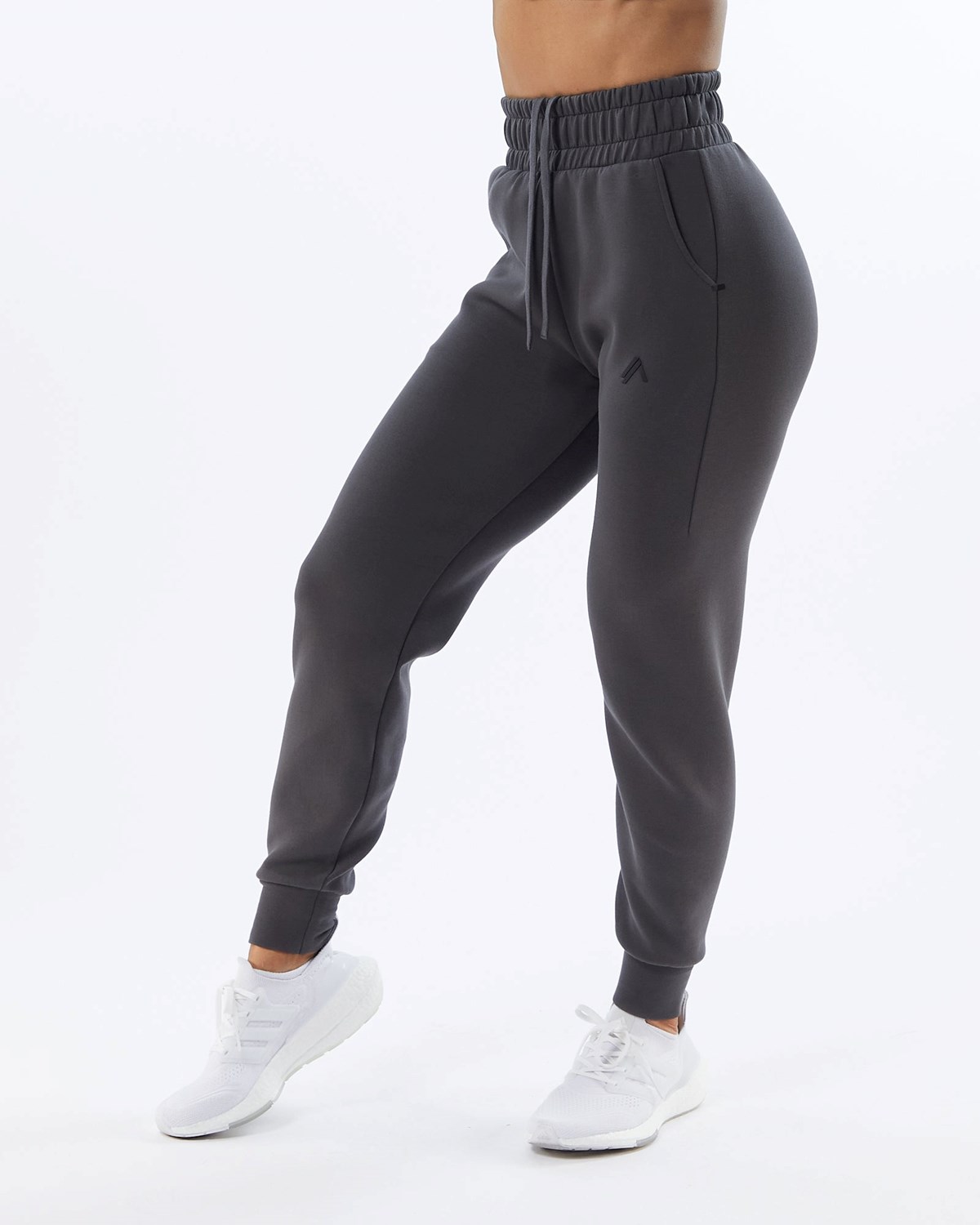 Alphalete Interlock Knit Cuffed Jogger Charcoal | 82403-WEMA