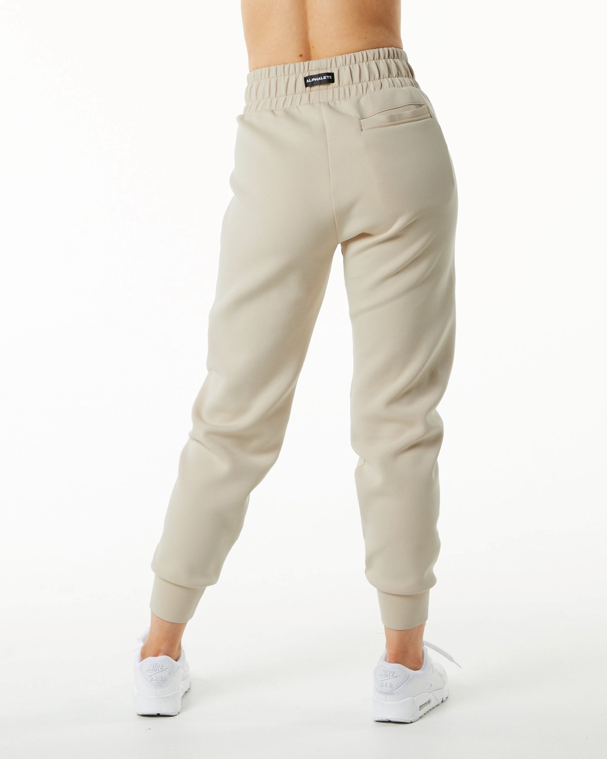 Alphalete Interlock Knit Cuffed Jogger Vanilla | 84620-WGIM