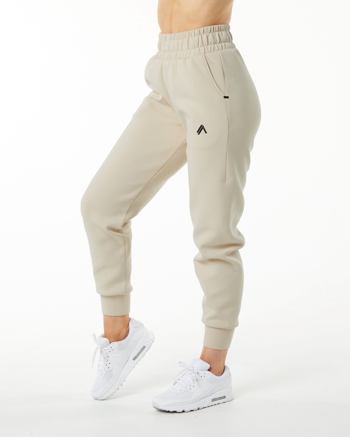 Alphalete Interlock Knit Cuffed Jogger Vanilla | 84620-WGIM