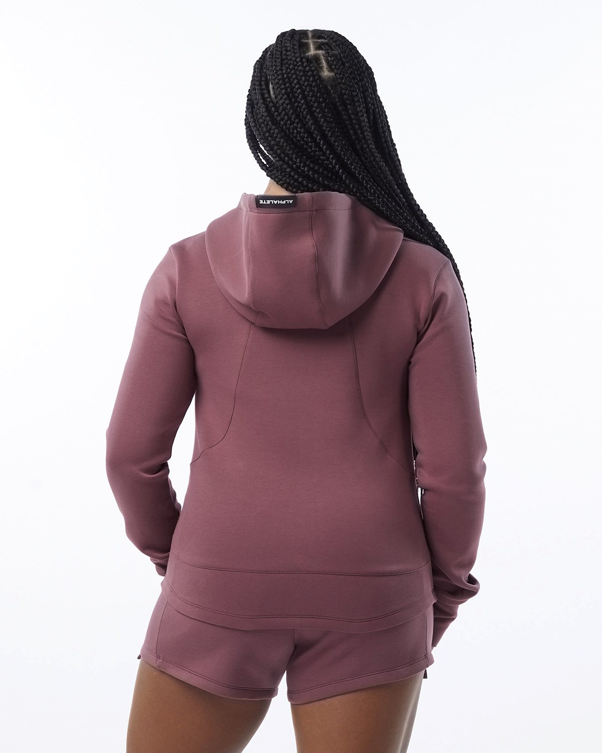 Alphalete Interlock Knit Full-Zip Hoodie Mauve | 39401-YNJS