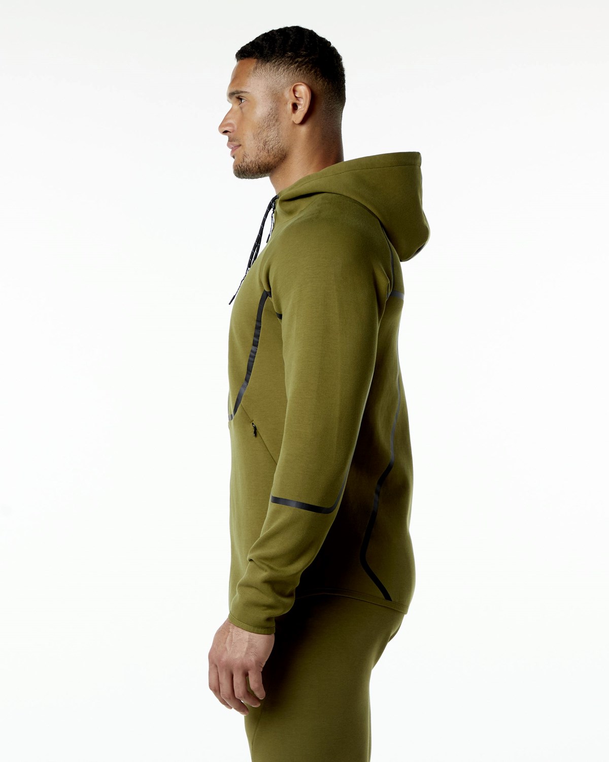 Alphalete Interlock Knit Full-Zip Hoodie Moss | 61845-ZWRL