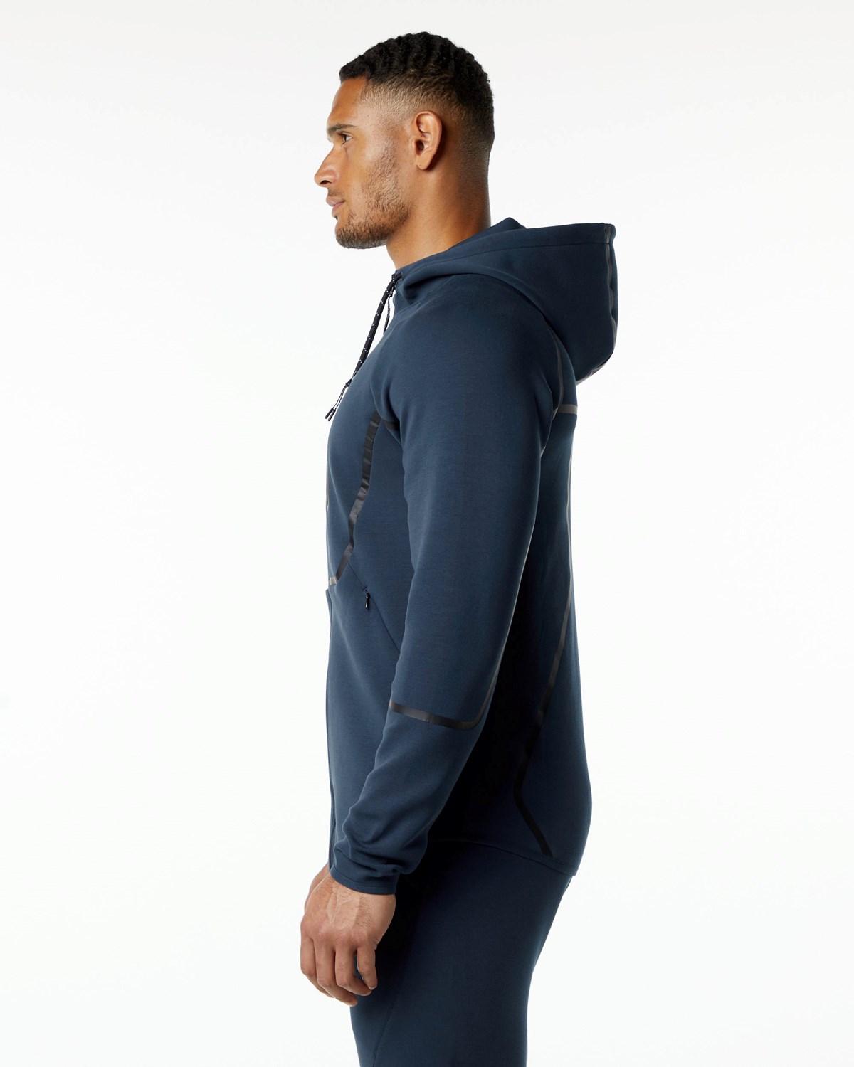 Alphalete Interlock Knit Full-Zip Hoodie Granatowe | 62138-EDKT