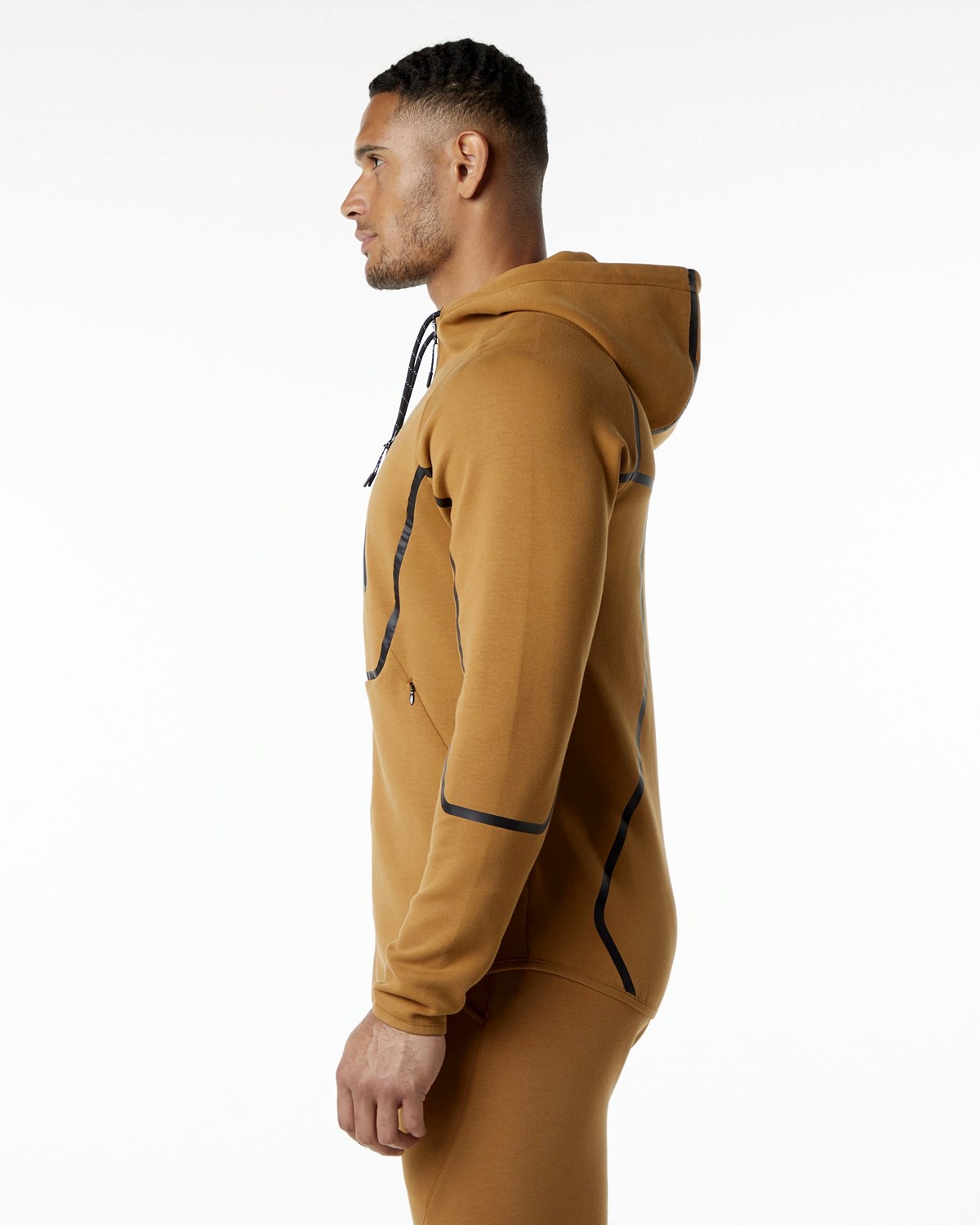 Alphalete Interlock Knit Full-Zip Hoodie Almond | 80297-SAZW