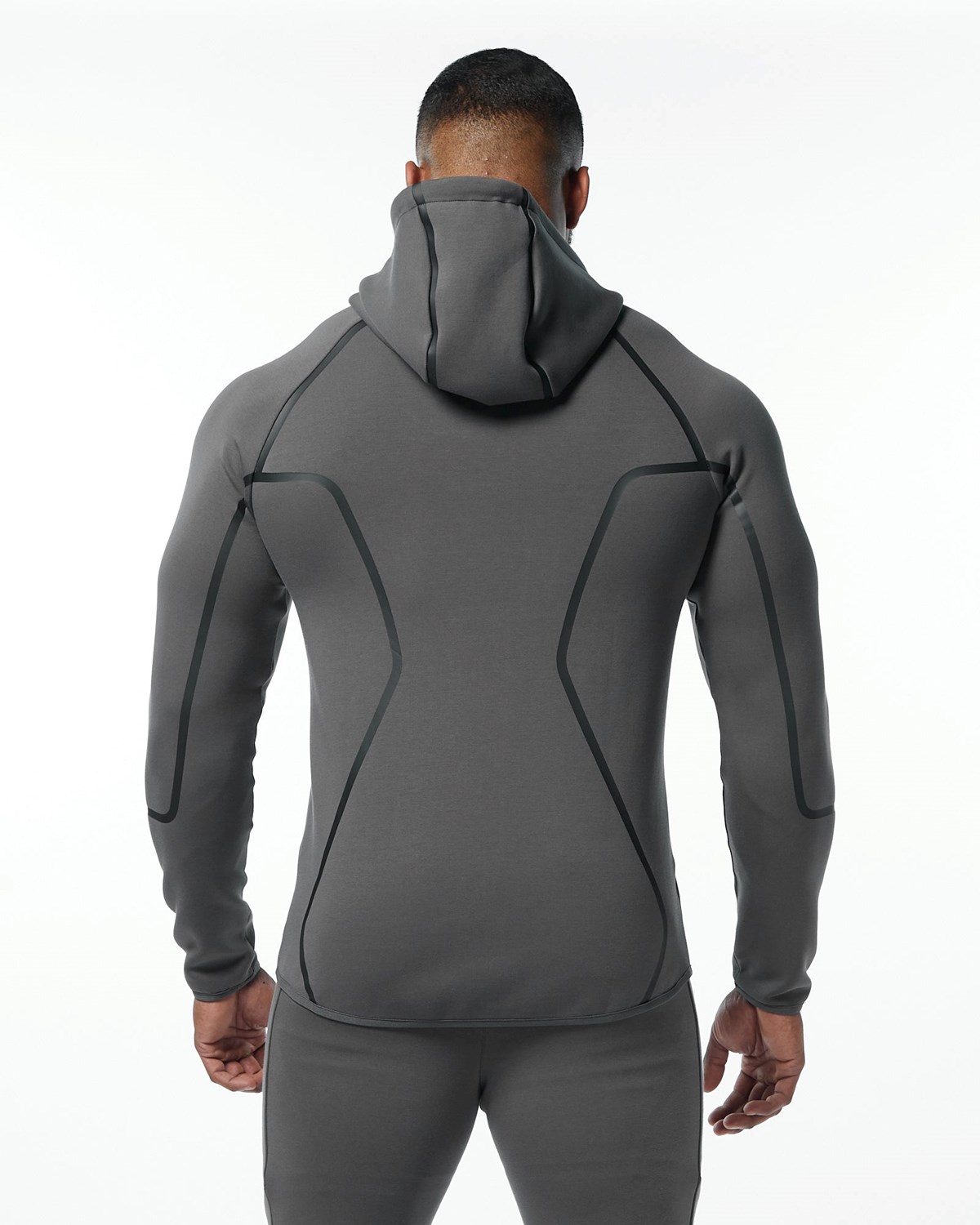 Alphalete Interlock Knit Full-Zip Hoodie Charcoal | 80675-CVNQ