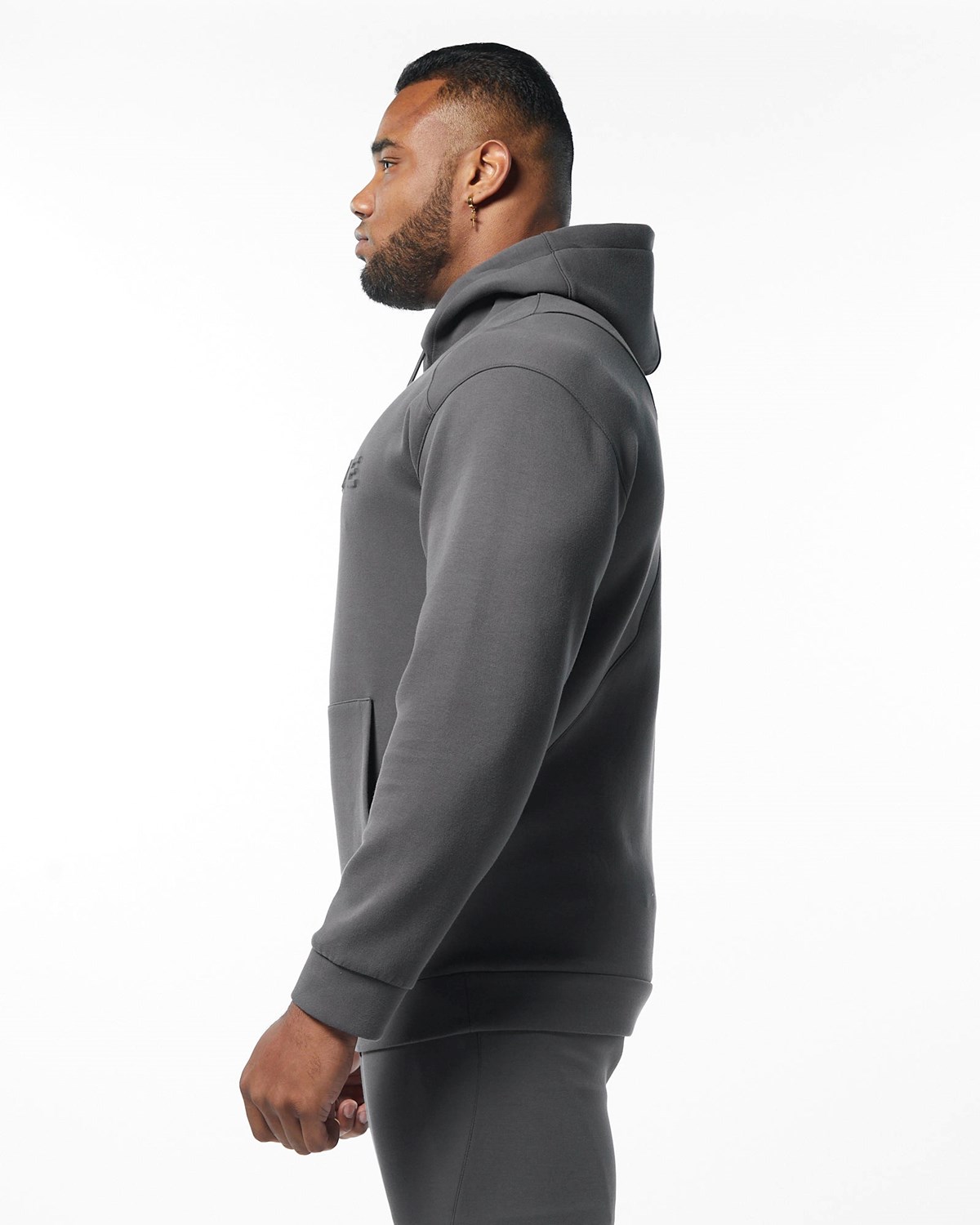 Alphalete Interlock Knit Hoodie Charcoal | 61357-BSRM