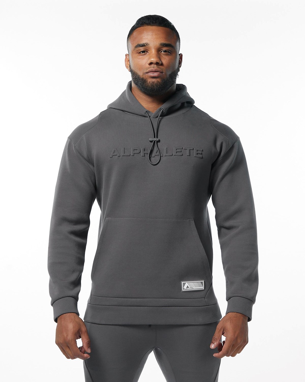 Alphalete Interlock Knit Hoodie Charcoal | 61357-BSRM