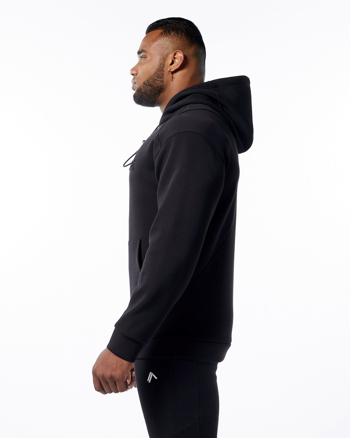 Alphalete Interlock Knit Hoodie Czarne | 68529-NLYI