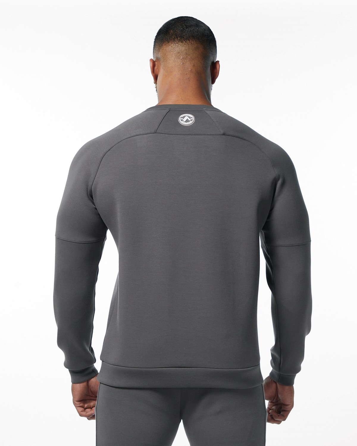 Alphalete Interlock Knit Pullover Charcoal | 83721-KGEQ