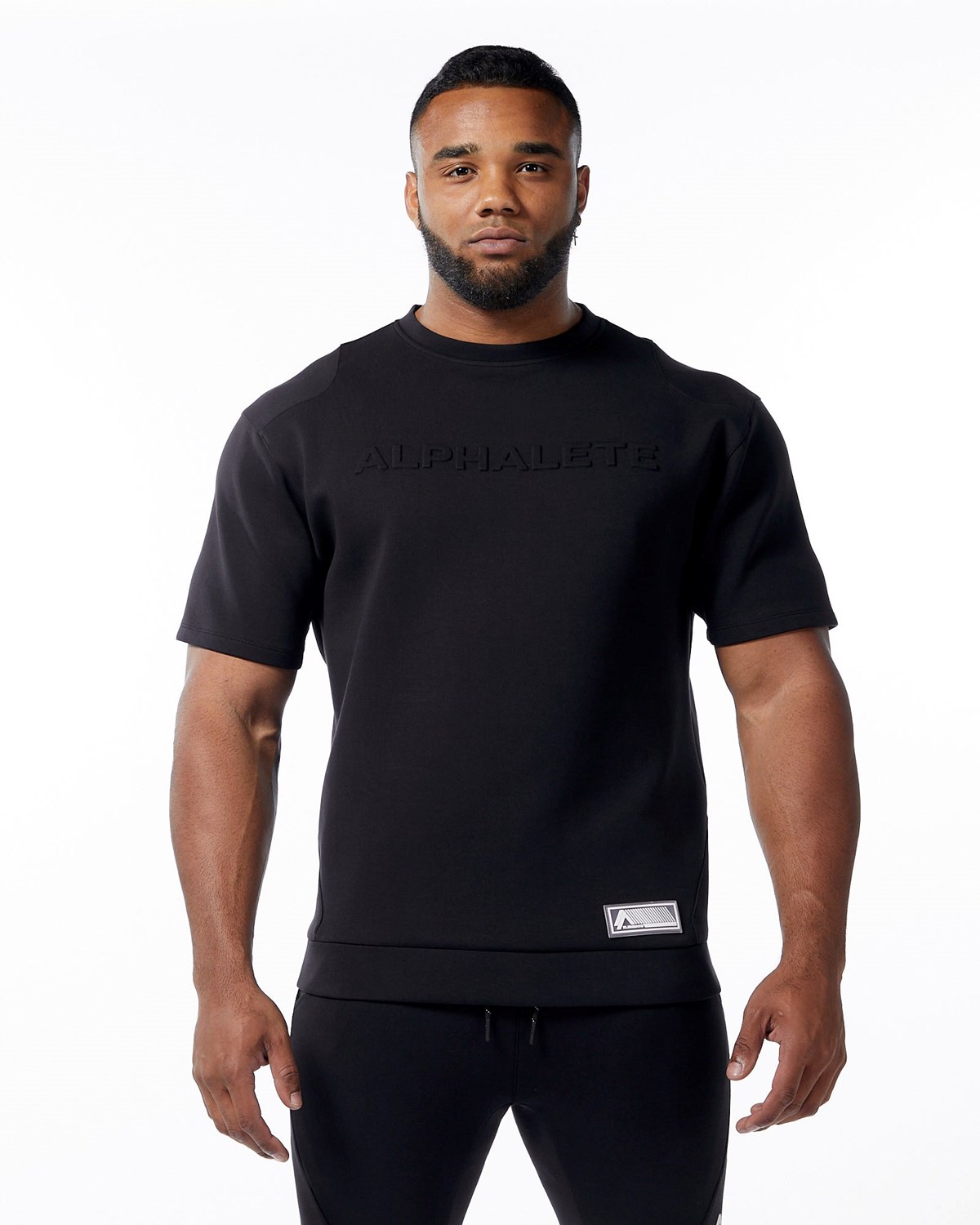 Alphalete Interlock Knit Pullover Czarne | 45092-RZNH