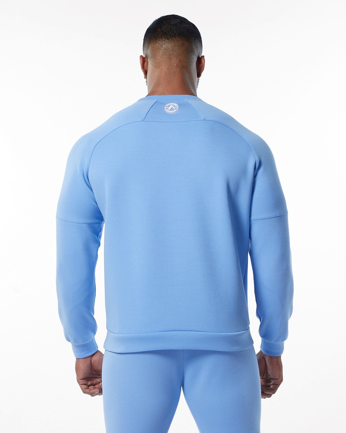 Alphalete Interlock Knit Pullover Głęboka Niebieskie | 75210-SOQA