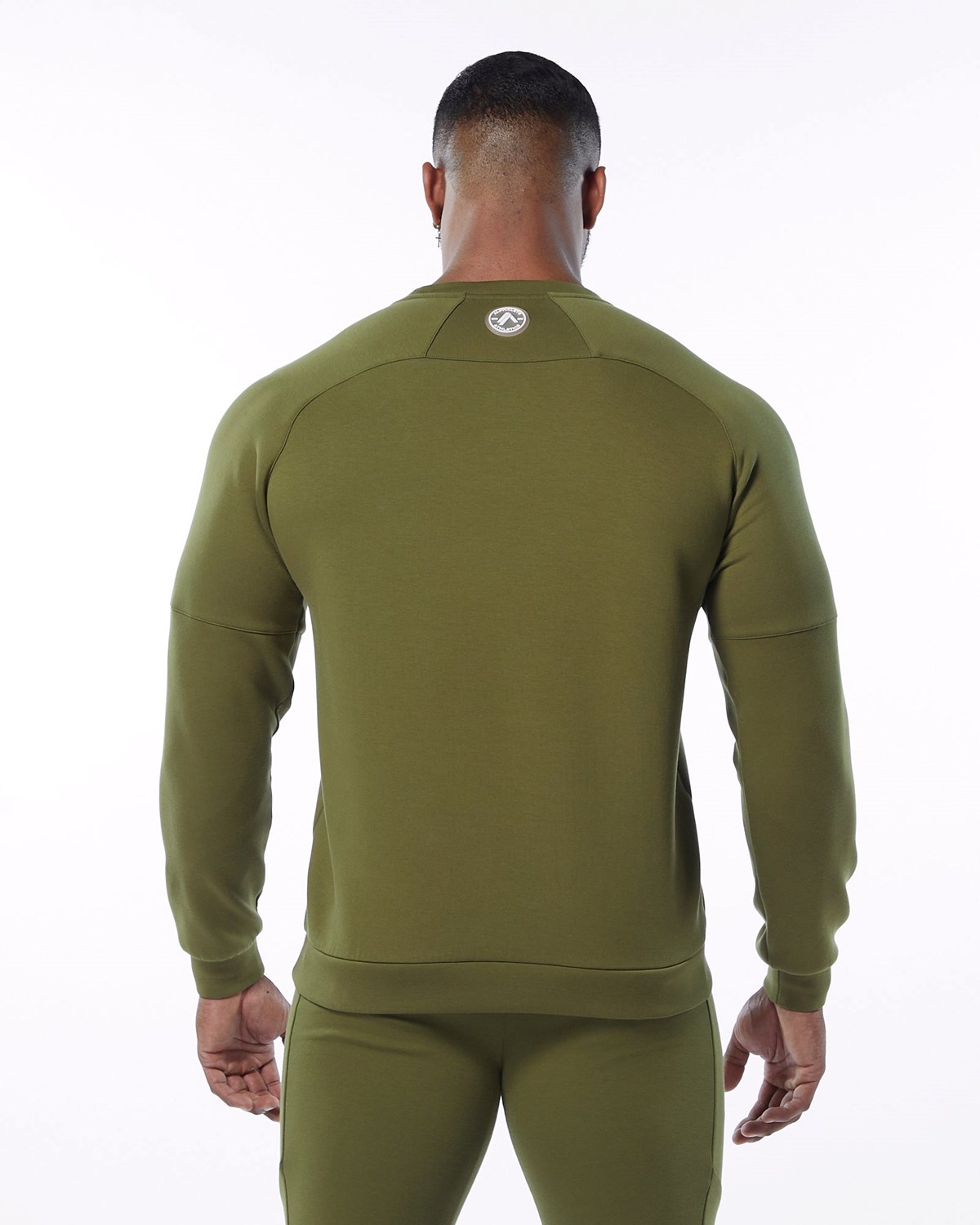 Alphalete Interlock Knit Pullover Oliwkowe | 51397-ZXTI