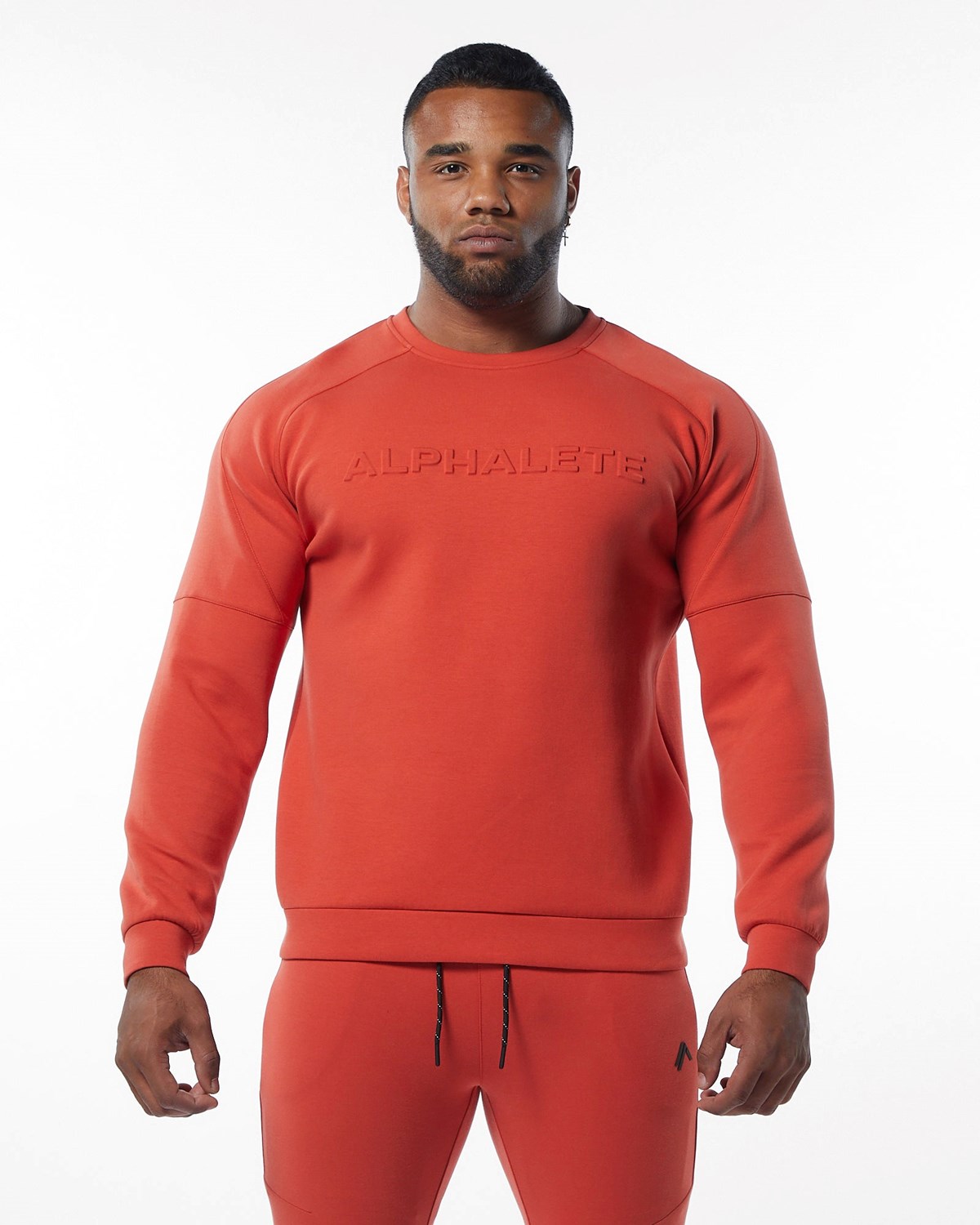 Alphalete Interlock Knit Pullover Pomarańczowe | 08512-JOSW