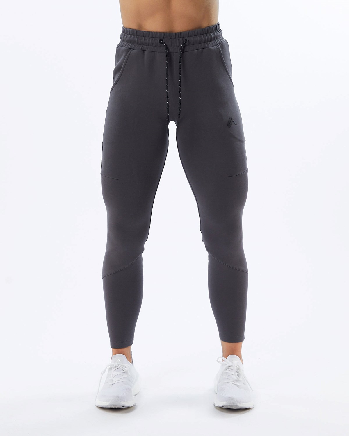 Alphalete Interlock Knit Zip Jogger Charcoal | 20594-EHNZ