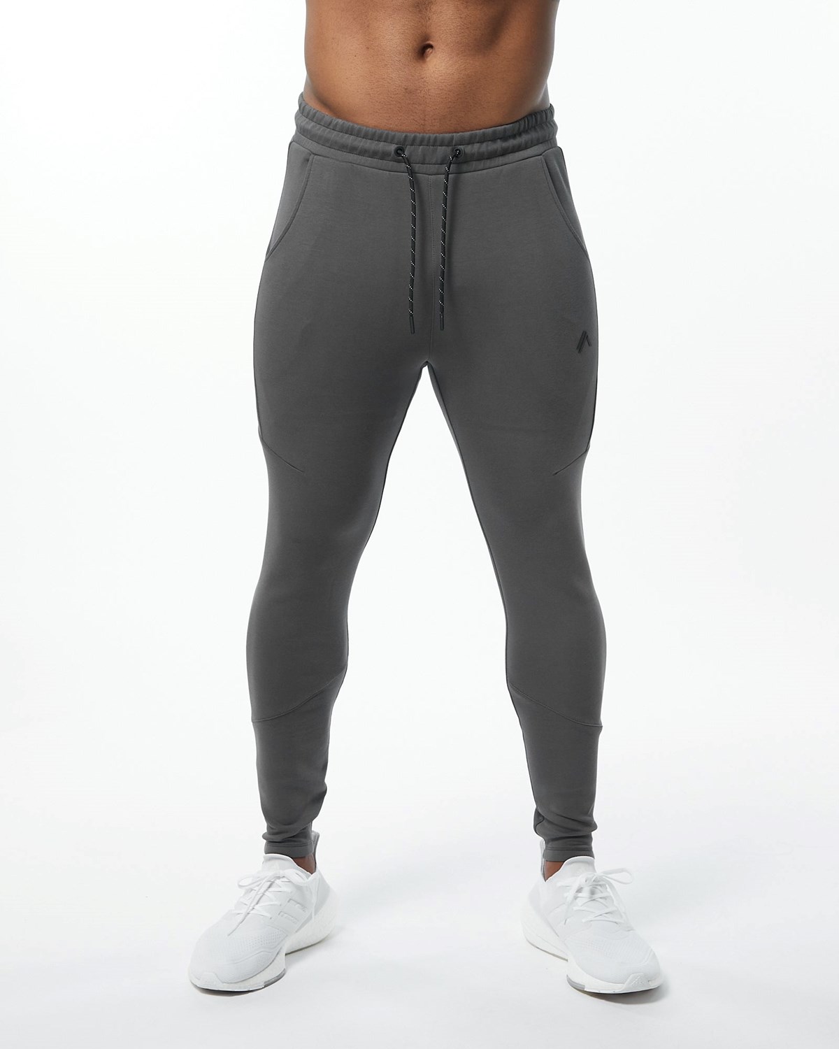 Alphalete Interlock Knit Zip Jogger Charcoal | 87341-TWQJ