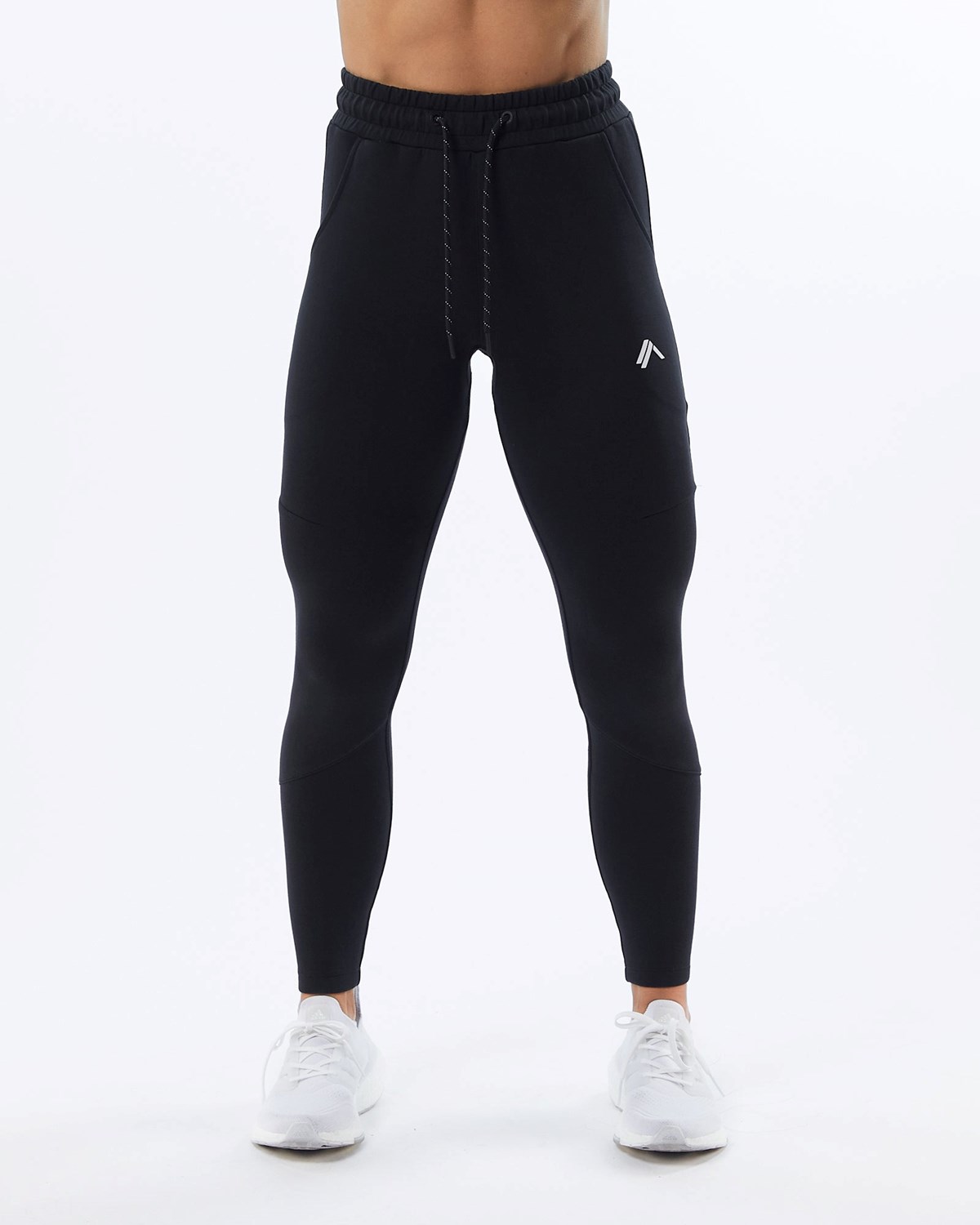 Alphalete Interlock Knit Zip Jogger Czarne | 69532-KHIL