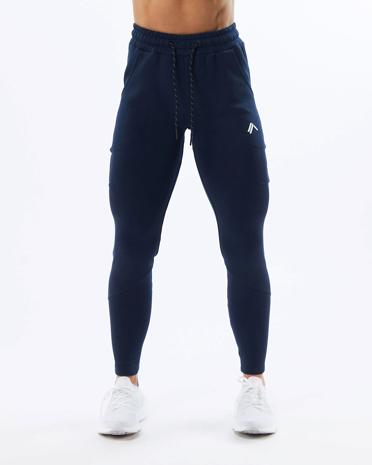 Alphalete Interlock Knit Zip Jogger Granatowe | 01742-NWTE