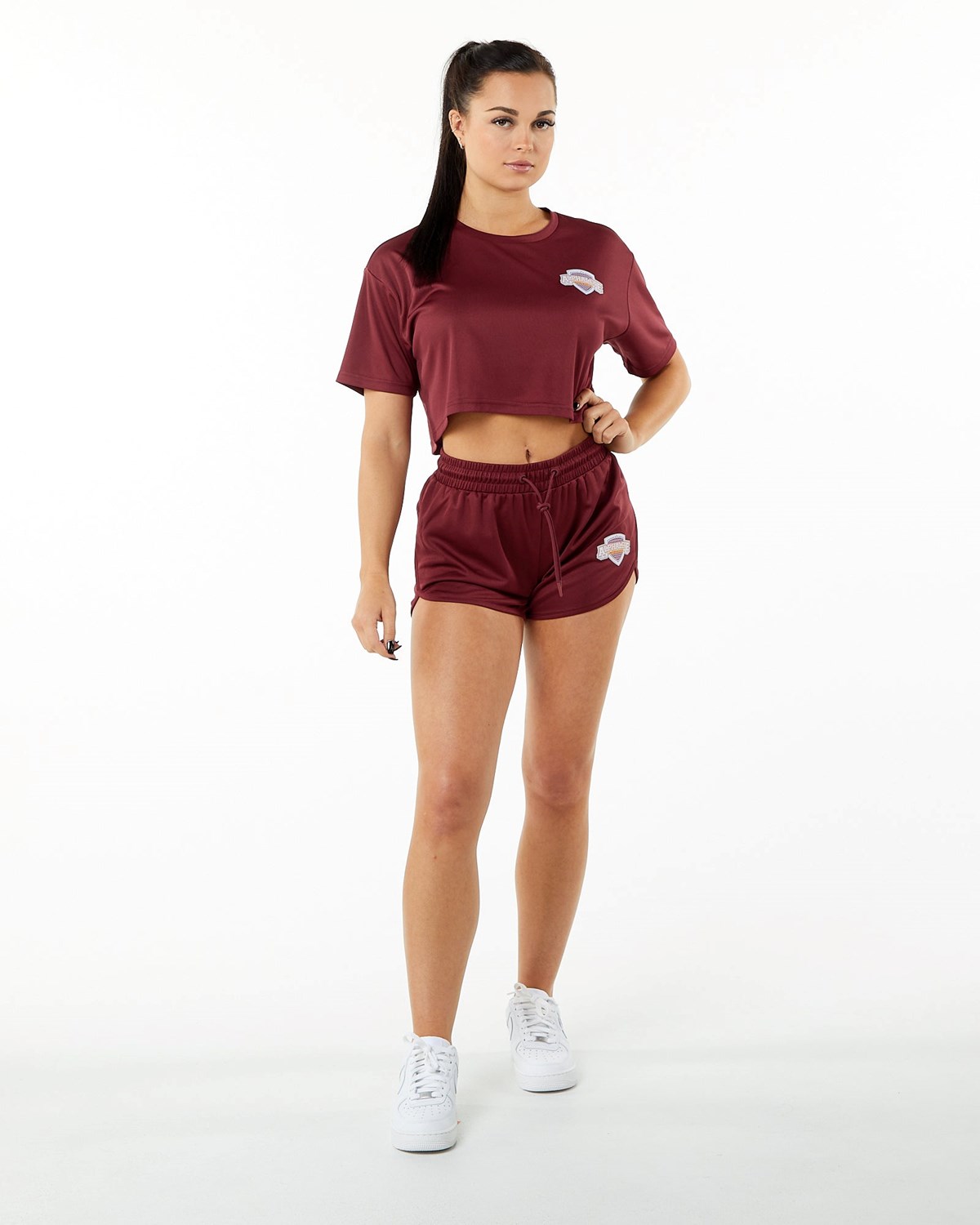 Alphalete Jersey Knit Krótkie Crimson | 65078-XDWS