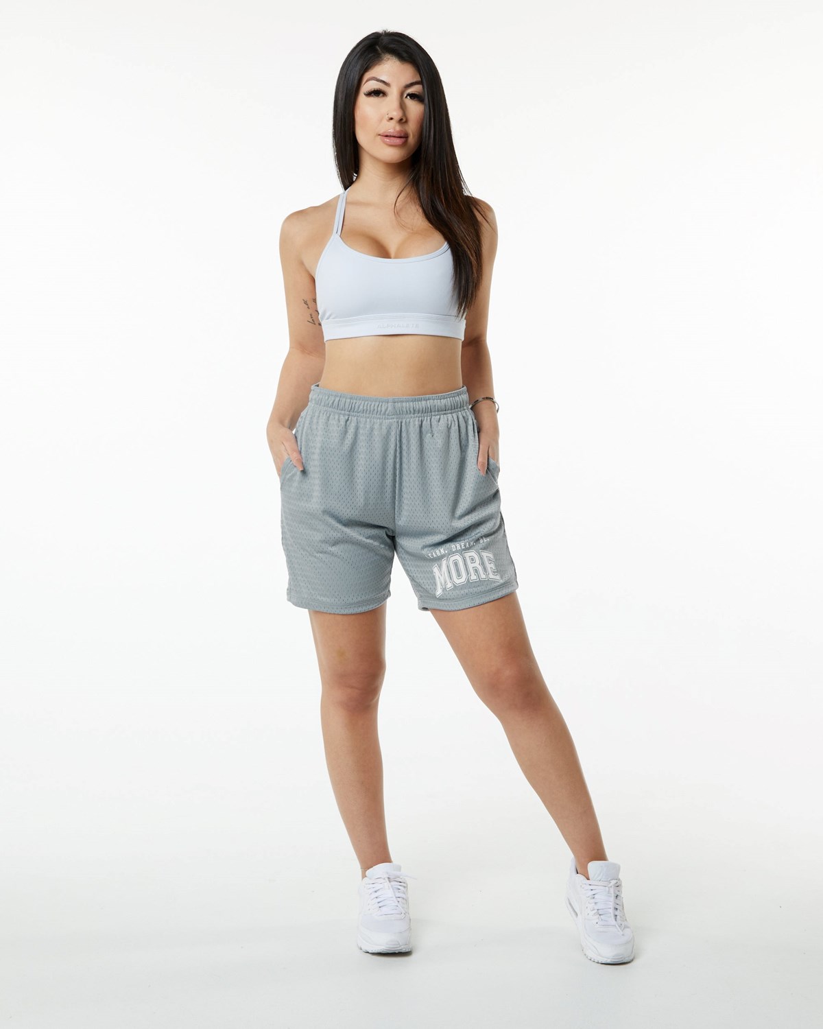 Alphalete Luxury Podszewką 4-Way Stretch Mesh Krótkie Niebieskie | 38495-STLZ