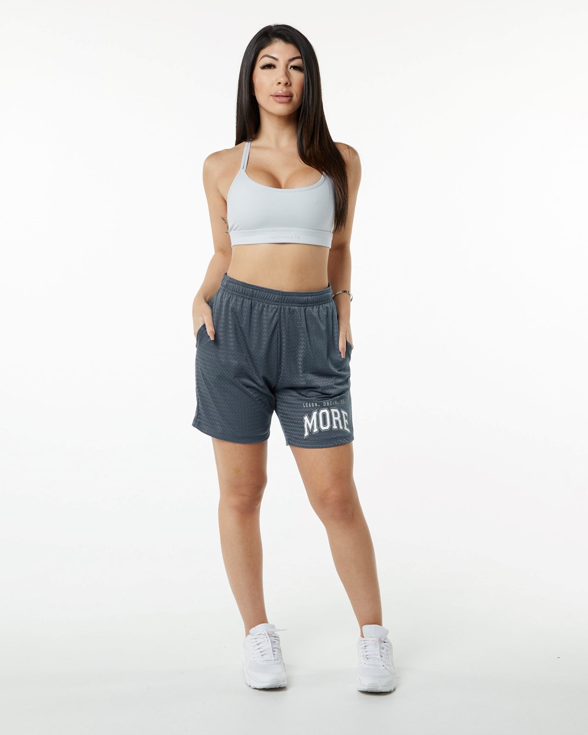 Alphalete Luxury Podszewką 4-Way Stretch Mesh Krótkie Niebieskie | 41609-VOPL