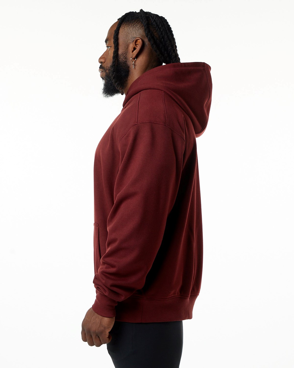 Alphalete Luxury Velvet Podszewką Hoodie Bordowe | 01896-JYMG