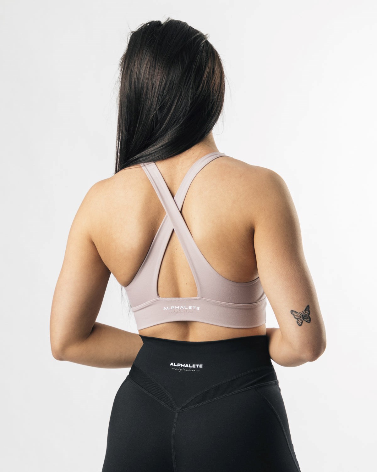 Alphalete Medium-Impact Luxury Sports Bra Fioletowe | 74856-HSVE