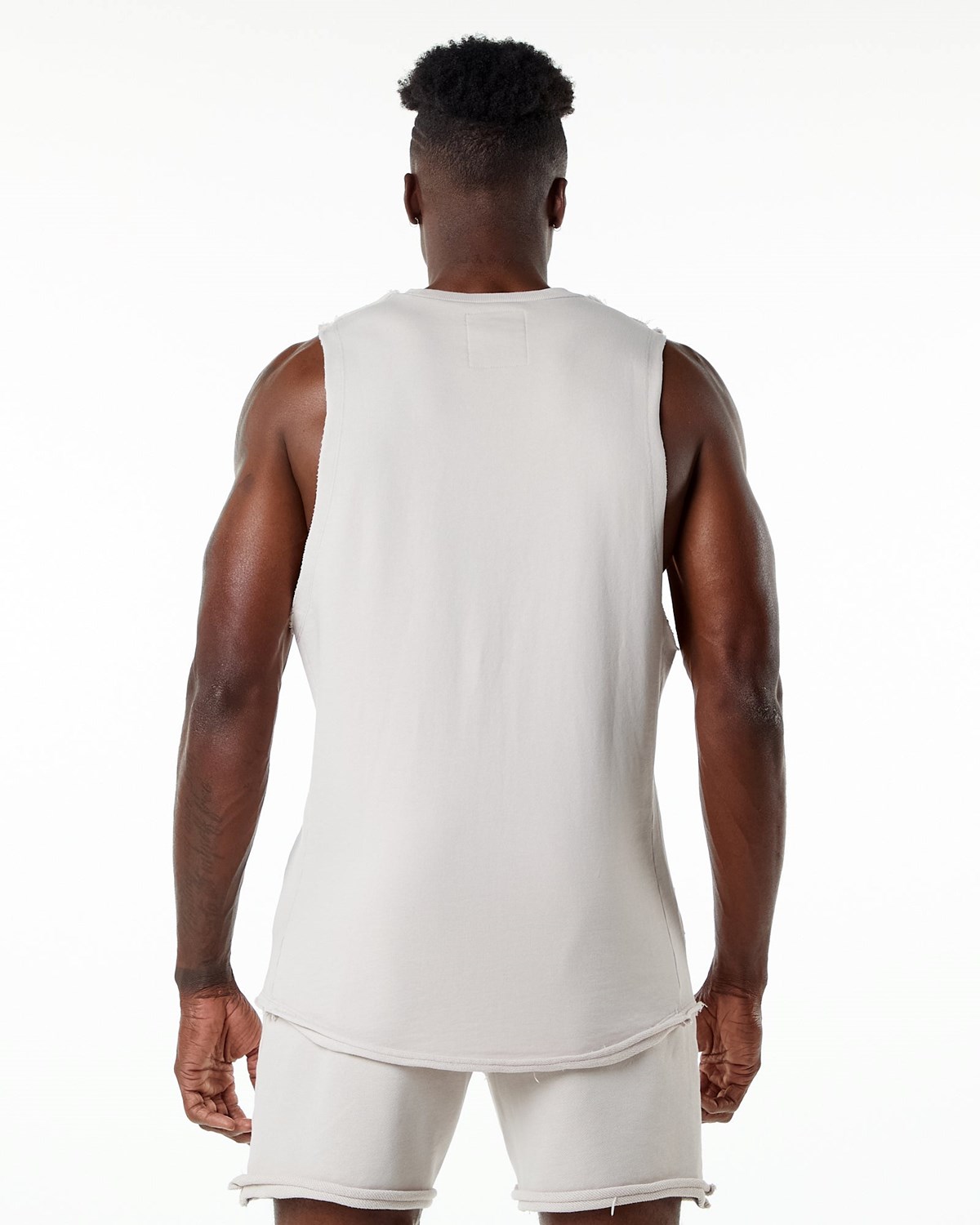 Alphalete Mid-Weight Washed Terry Cutoff Moonstone | 23764-NBAQ