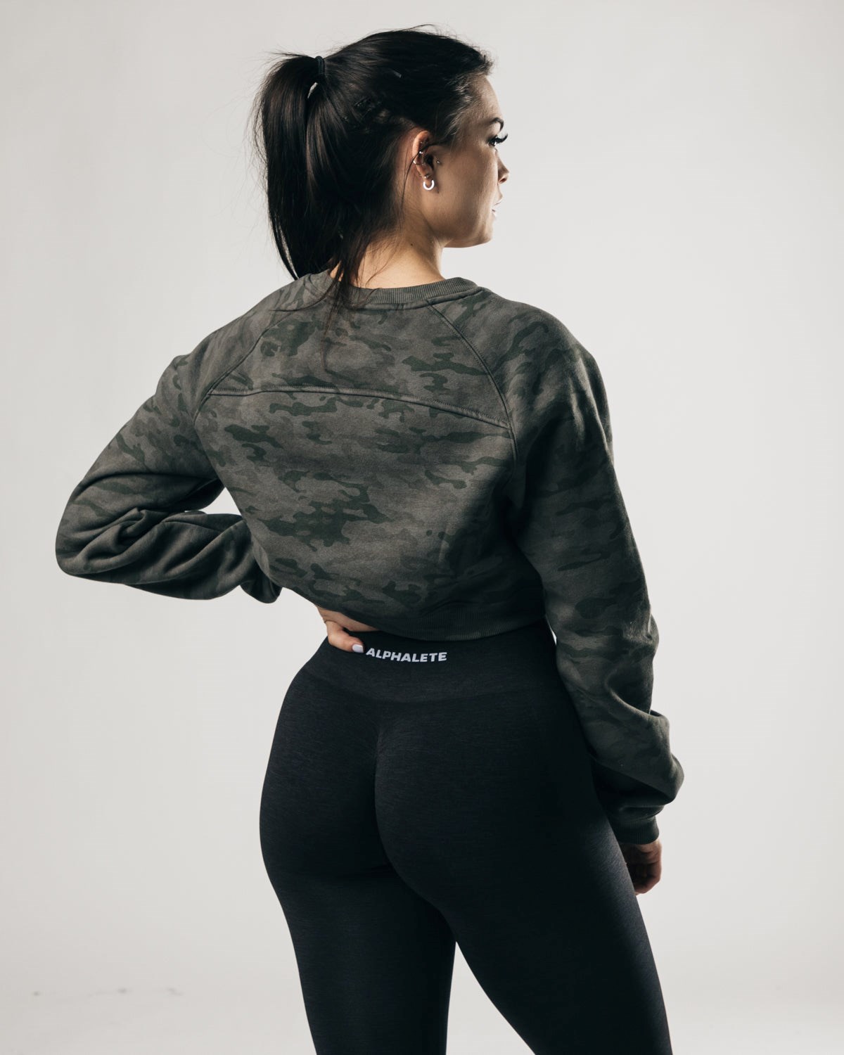 Alphalete Oversized Fleece Cropped Swetry Zielone | 12067-RLTS