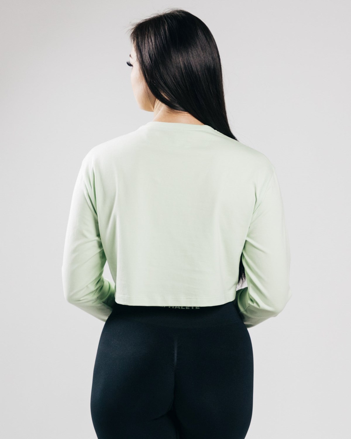 Alphalete Oversized Performance Long Sleeve Crop Frozen Spring | 40698-PZAN