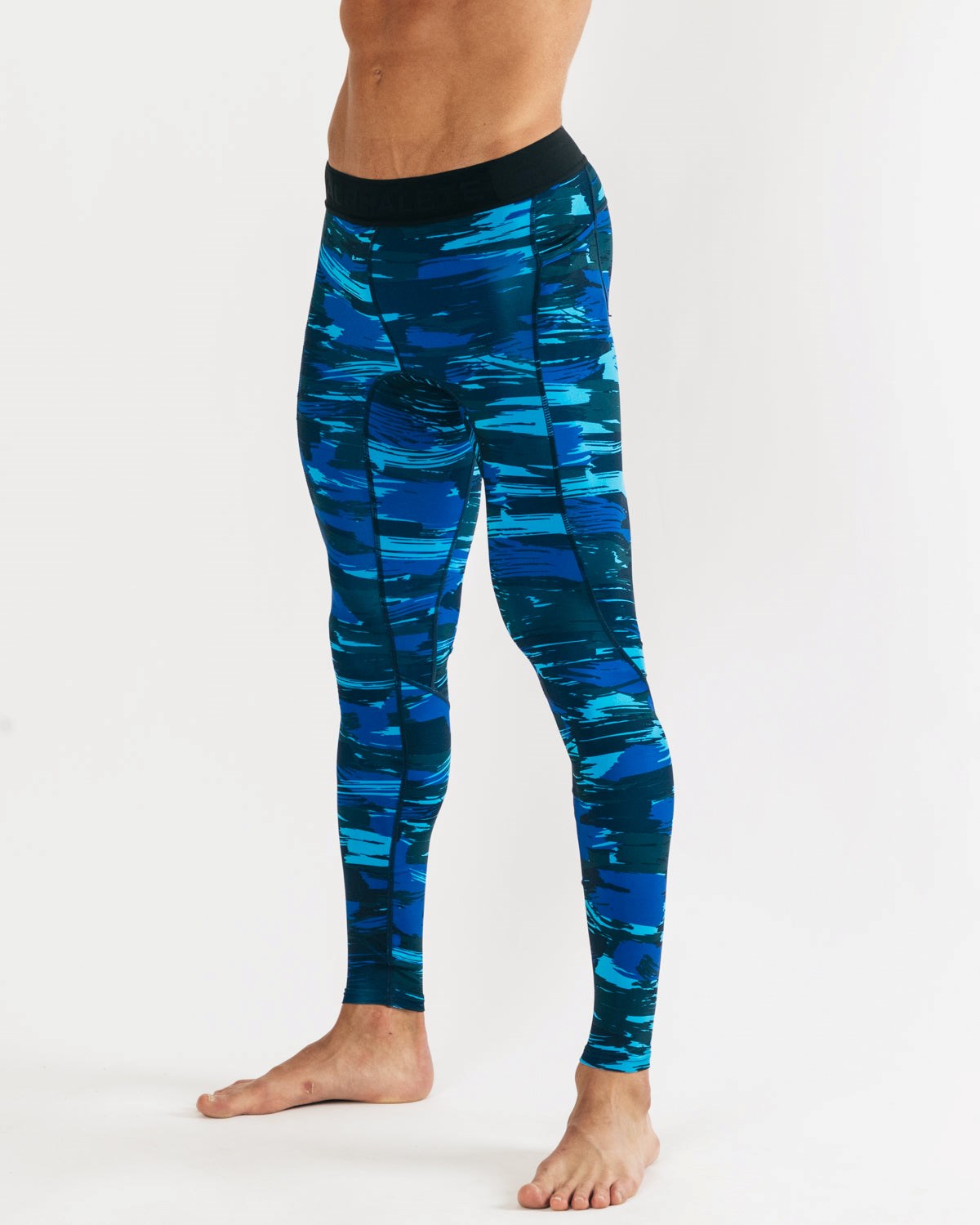 Alphalete Performance High-Compression Treningowe Tight Niebieskie Camo | 27658-YPVG