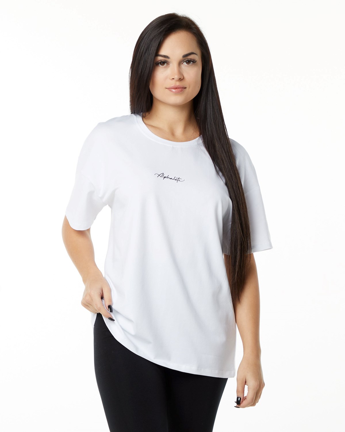 Alphalete Performance Krótkie Sleeve Białe | 51396-NRCD