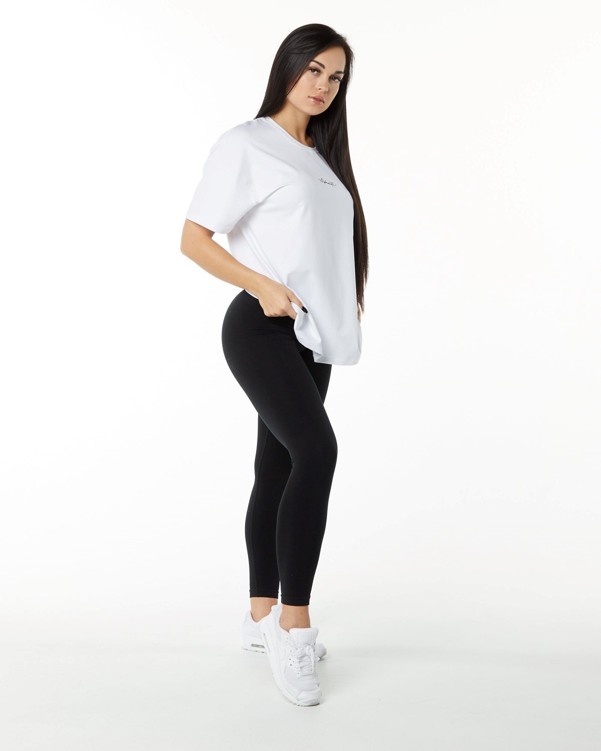 Alphalete Performance Krótkie Sleeve Białe | 51396-NRCD