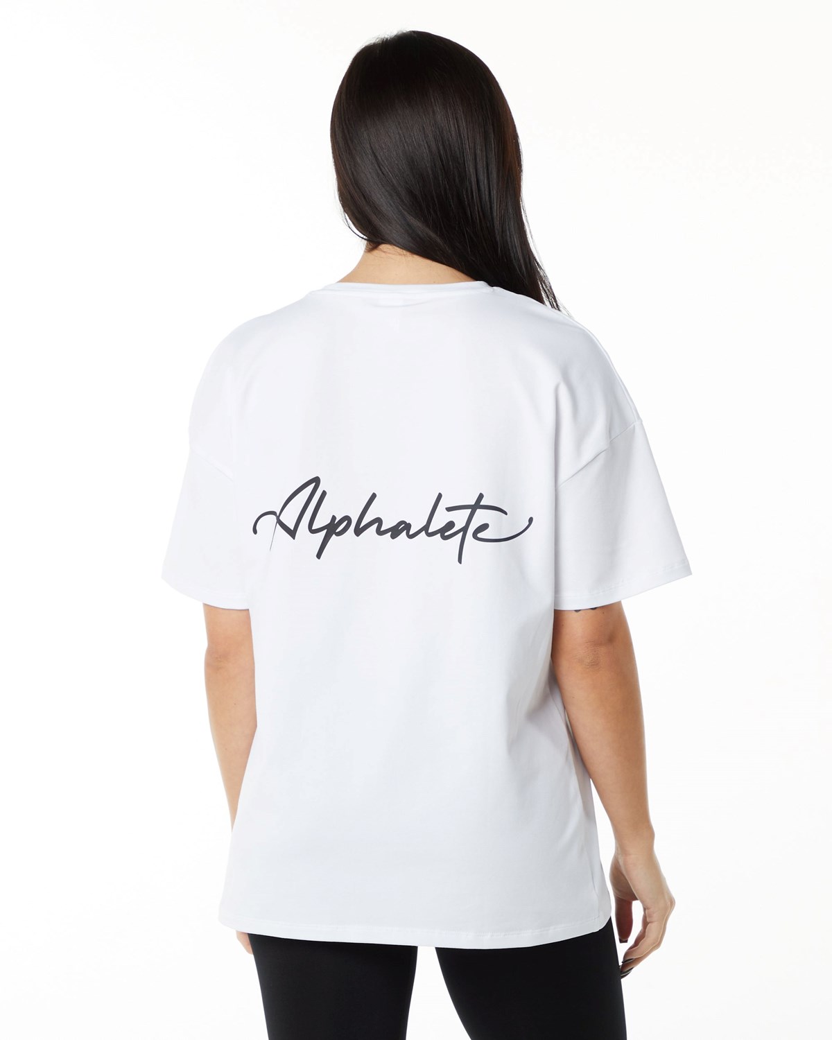 Alphalete Performance Krótkie Sleeve Białe | 51396-NRCD