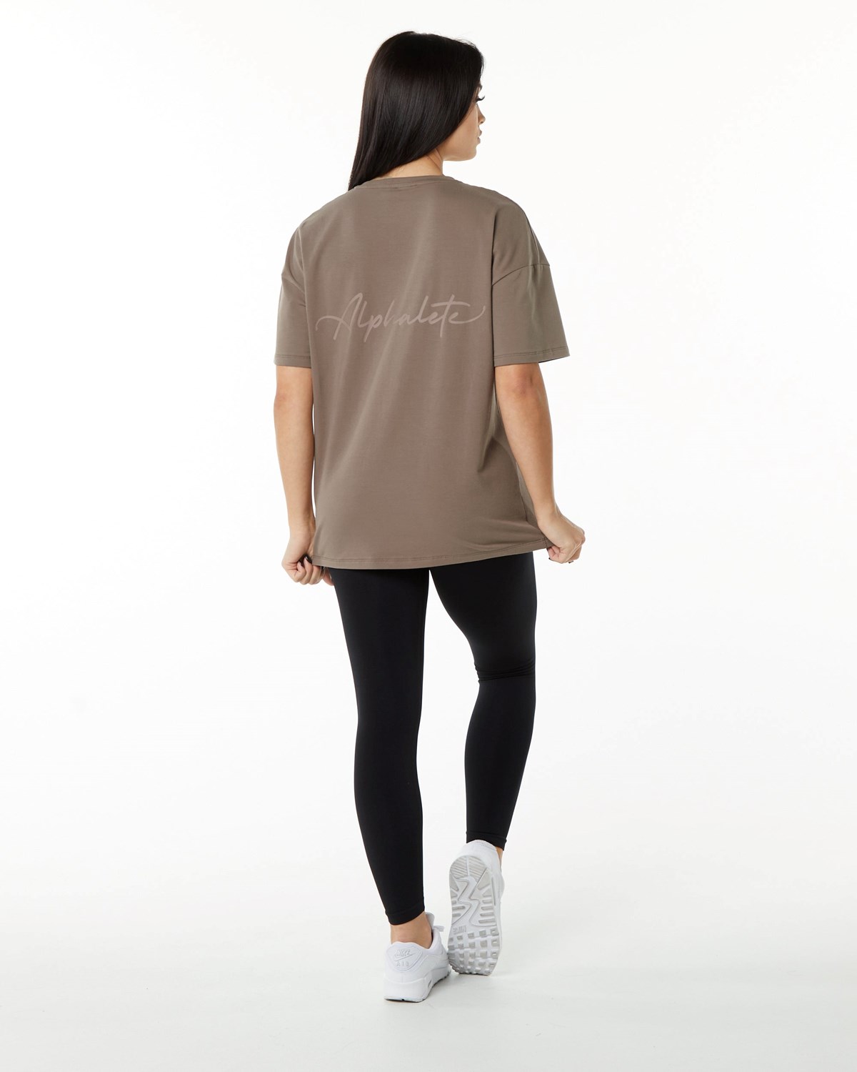 Alphalete Performance Krótkie Sleeve Mocha | 58301-ZUDN