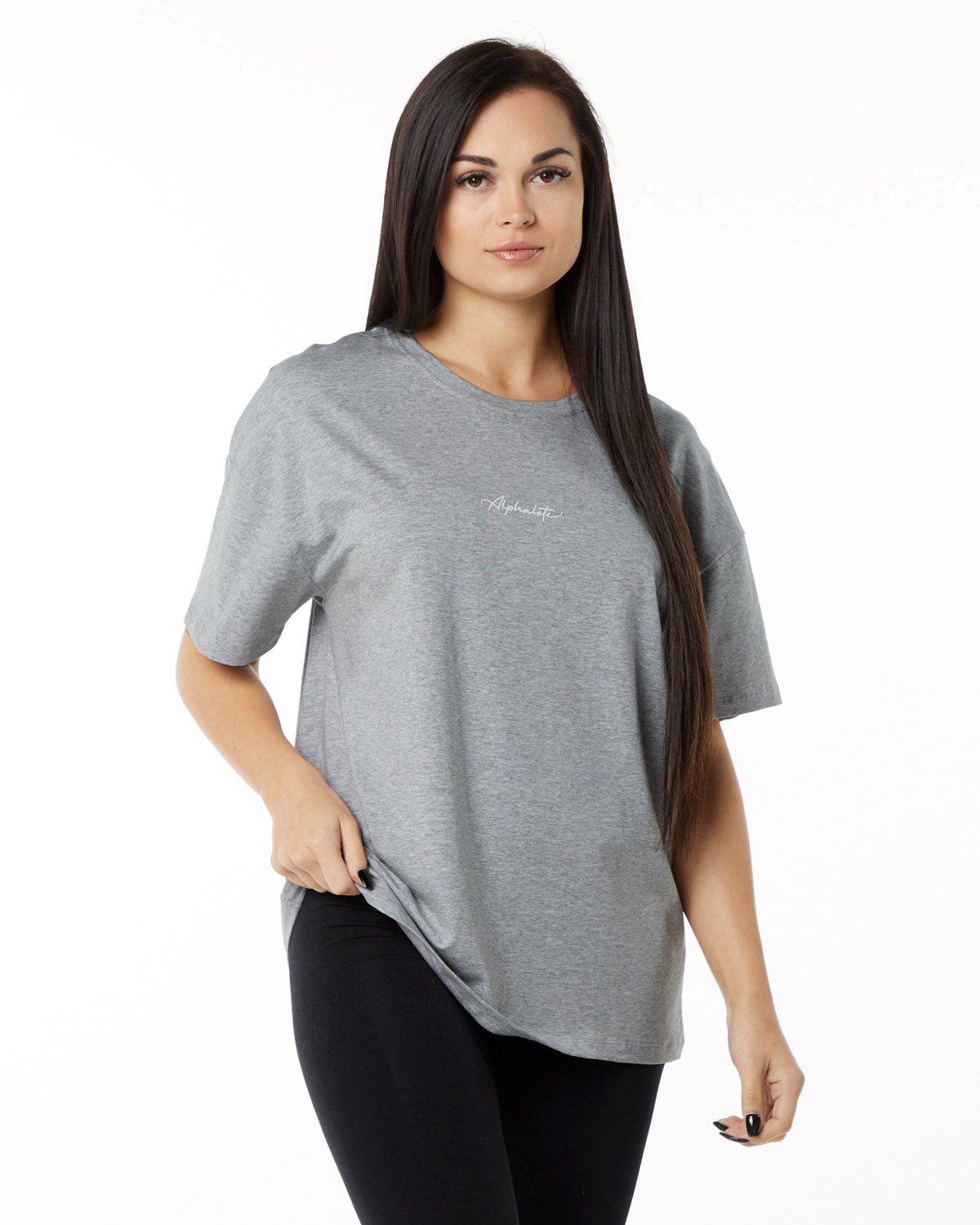 Alphalete Performance Krótkie Sleeve Szare | 67918-IOQV