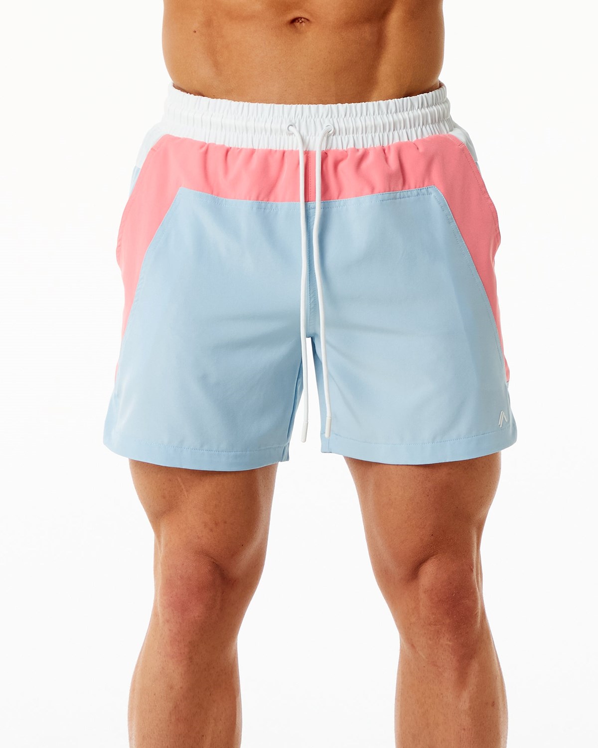 Alphalete Podszewką Swim Trunk Koralowe Głęboka Niebieskie | 32741-VRCW