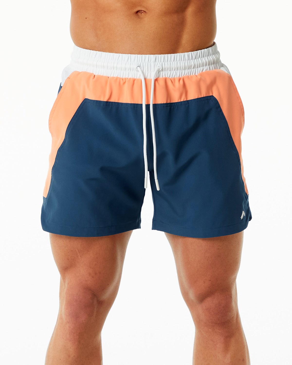 Alphalete Podszewką Swim Trunk Pomarańczowe Niebieskie | 69258-NDWU