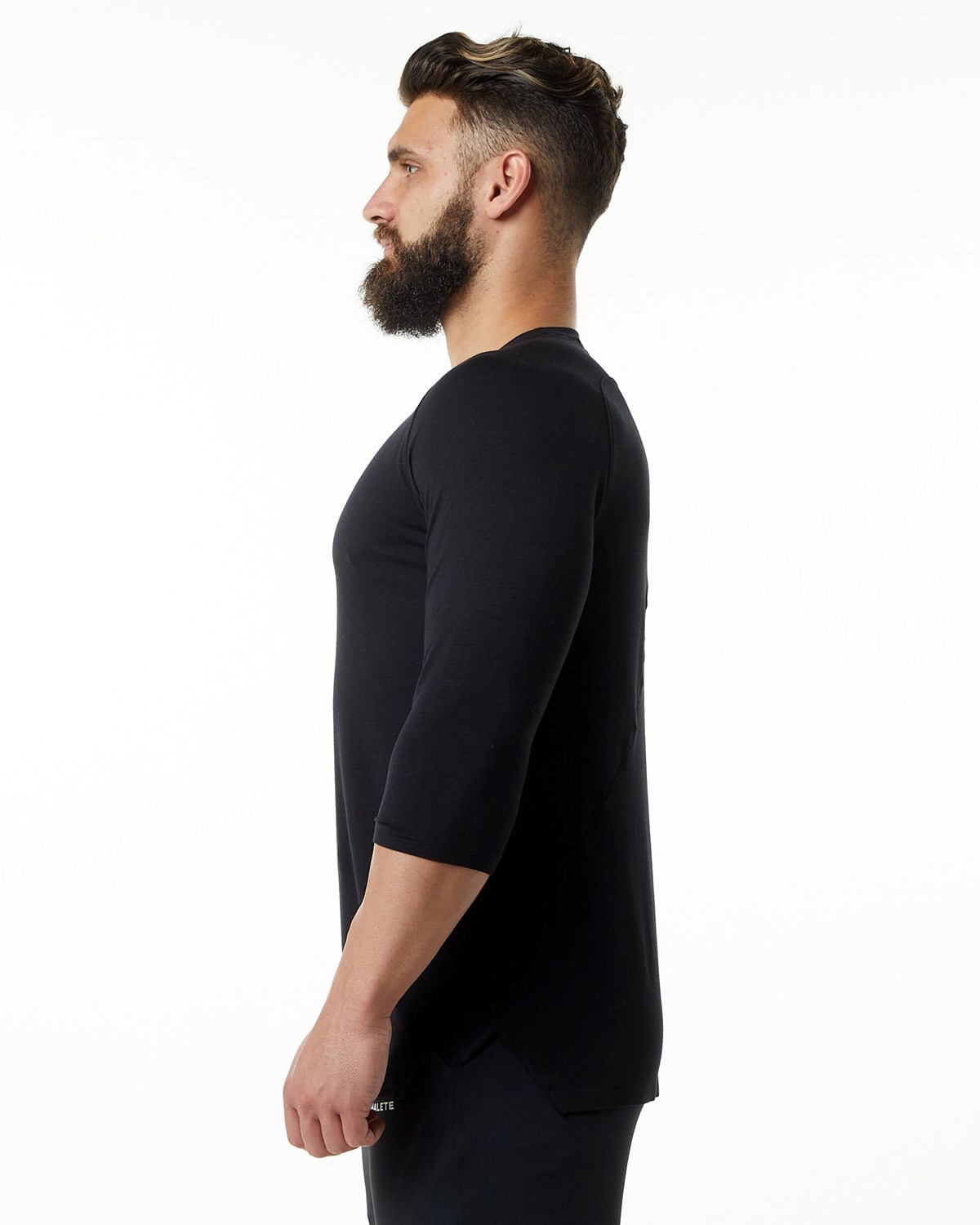 Alphalete Premium 3/4 Sleeve Tee Czarne | 43806-APVO