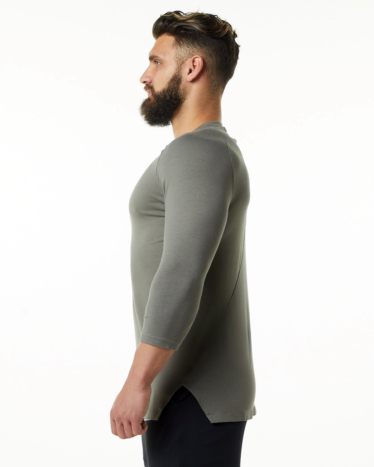 Alphalete Premium 3/4 Sleeve Tee Szare | 35897-KVGI