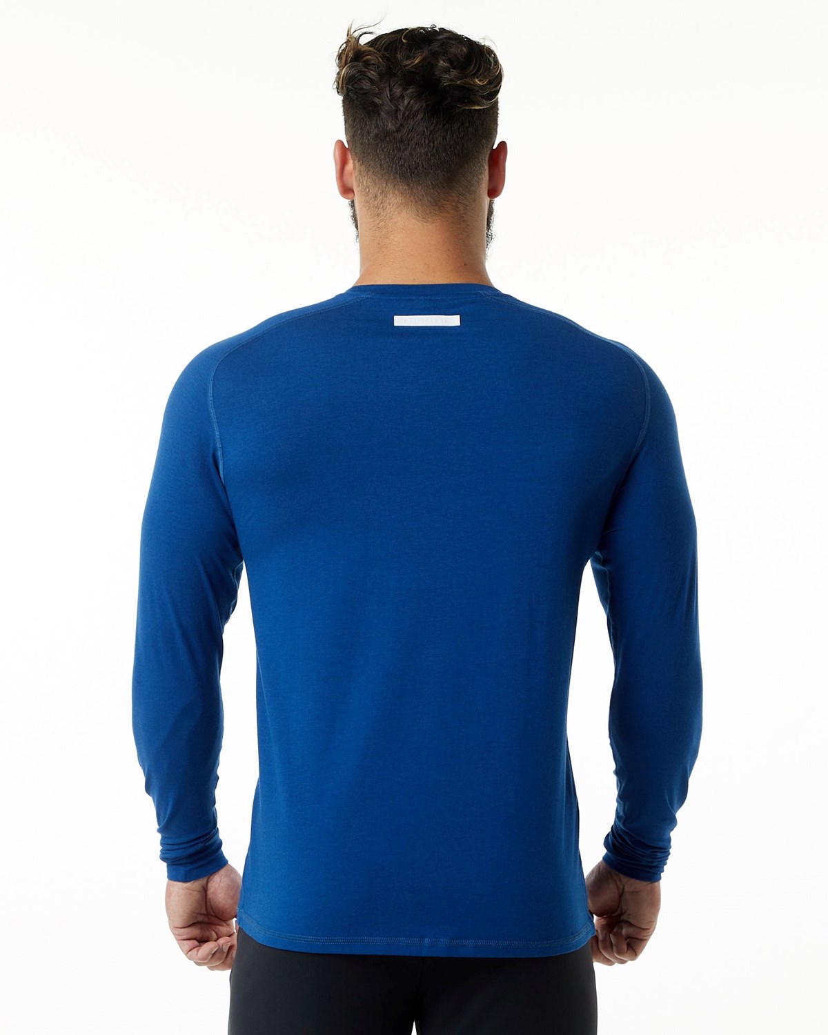 Alphalete Premium Epaulette Long Sleeve Tee Niebieskie | 84679-RHFK