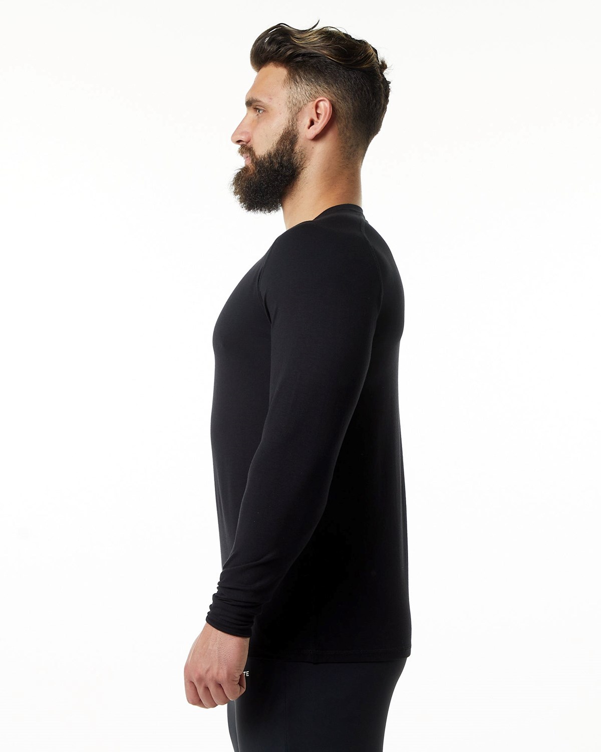 Alphalete Premium Epaulette Long Sleeve Tee Czarne | 92746-GYFZ