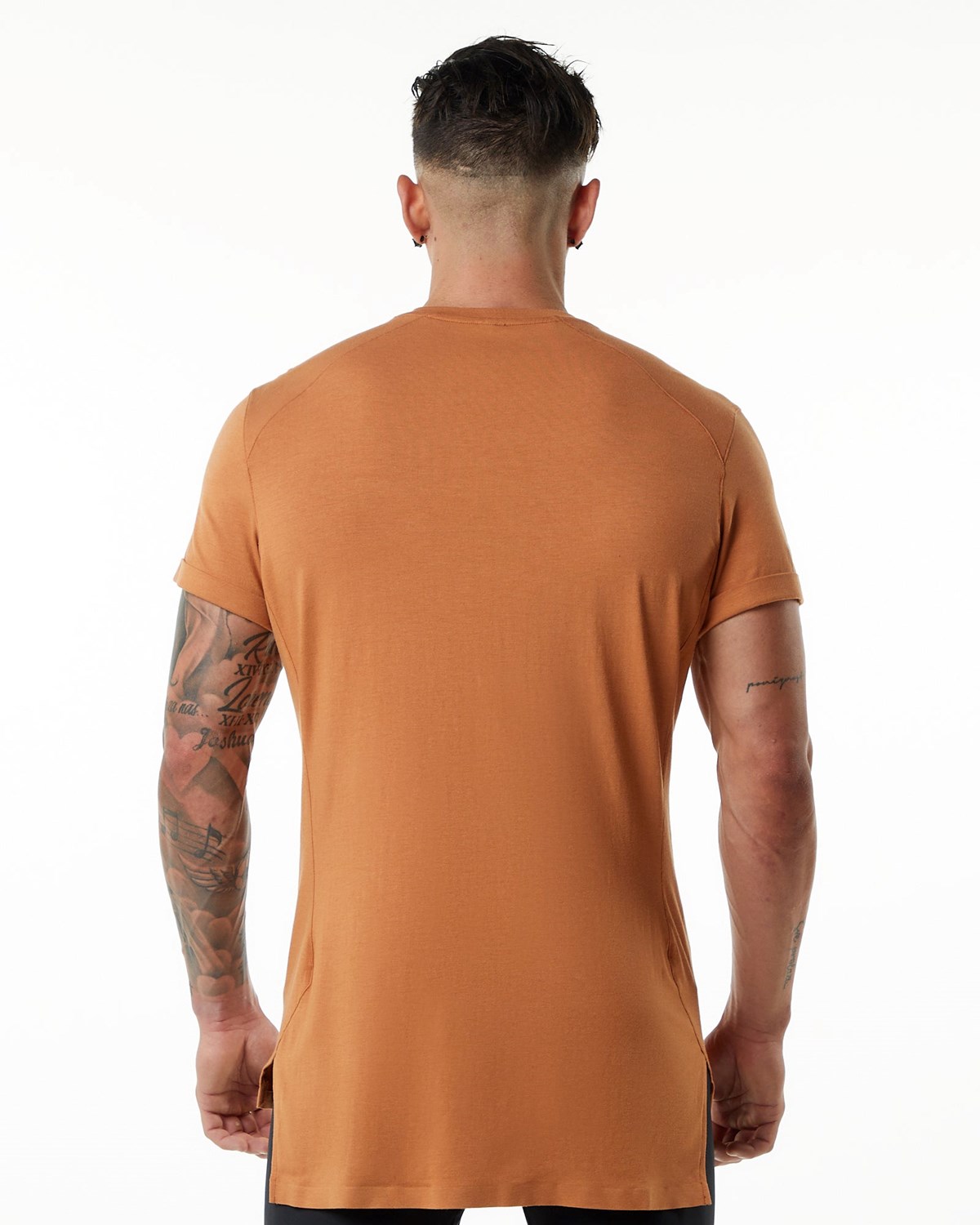 Alphalete Premium Krótkie Sleeve Pocket Tee Camel | 06581-OKFH