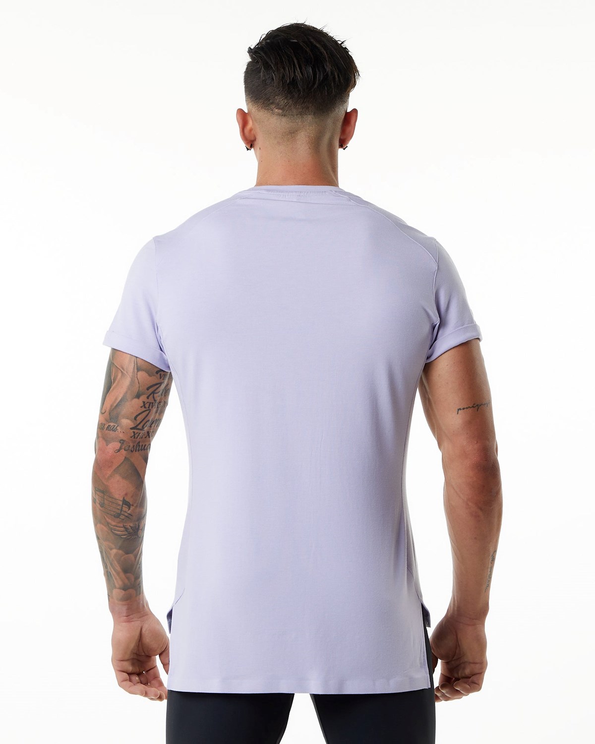 Alphalete Premium Krótkie Sleeve Pocket Tee Lilac Haze | 94351-LFZO