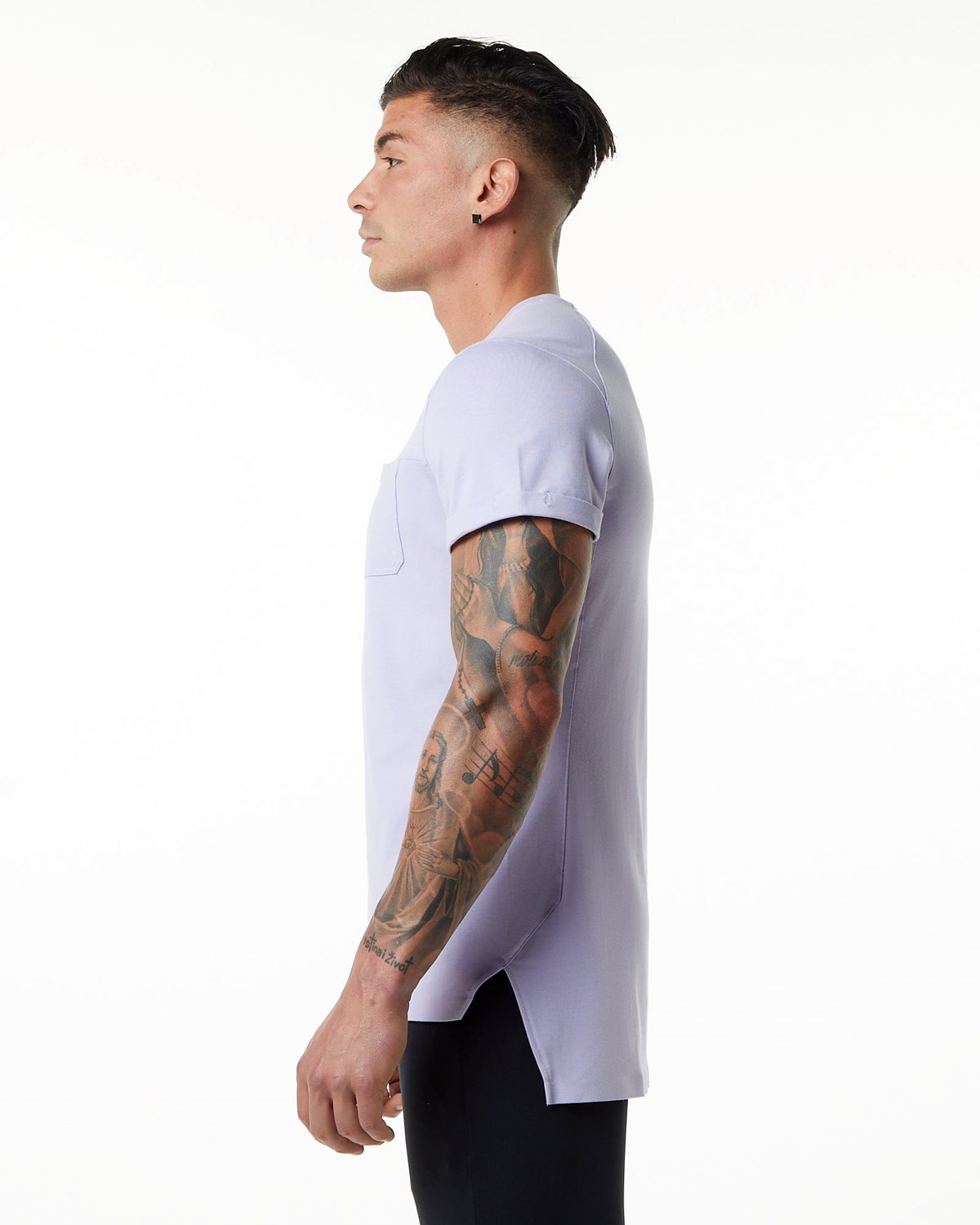 Alphalete Premium Krótkie Sleeve Pocket Tee Lilac Haze | 94351-LFZO