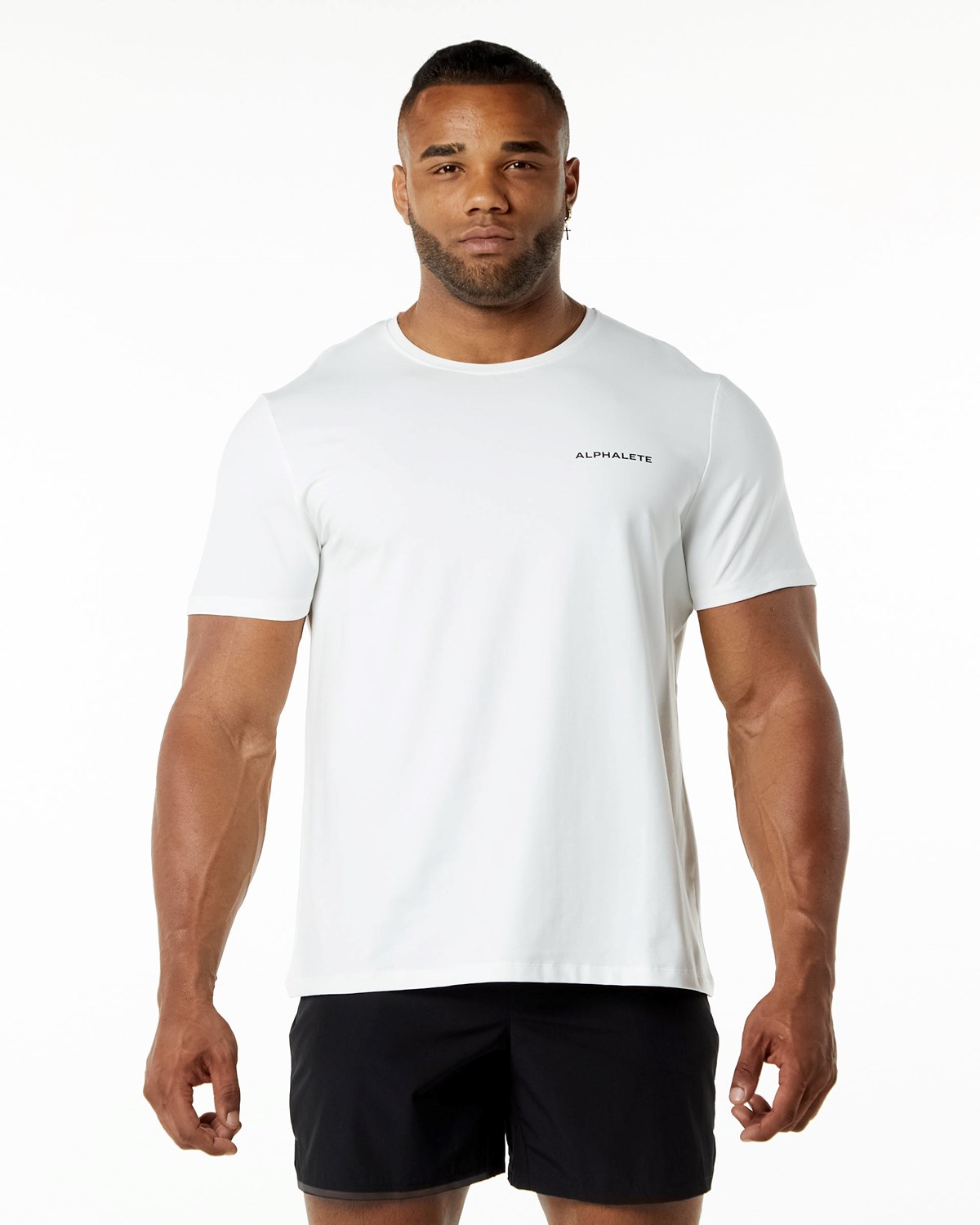 Alphalete Relaxed Fit Tee Białe | 58402-BSRT